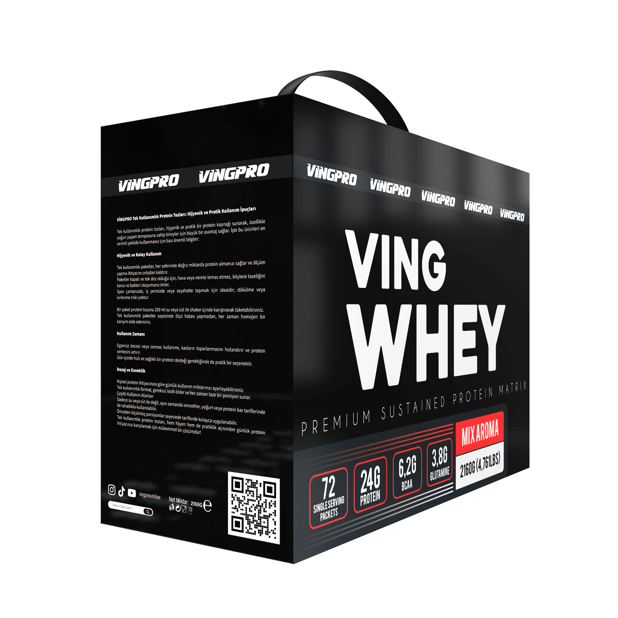 VİNGPRO 30gr ŞASE 72 SERVİS MİX WHEY PROTEİN TOZU