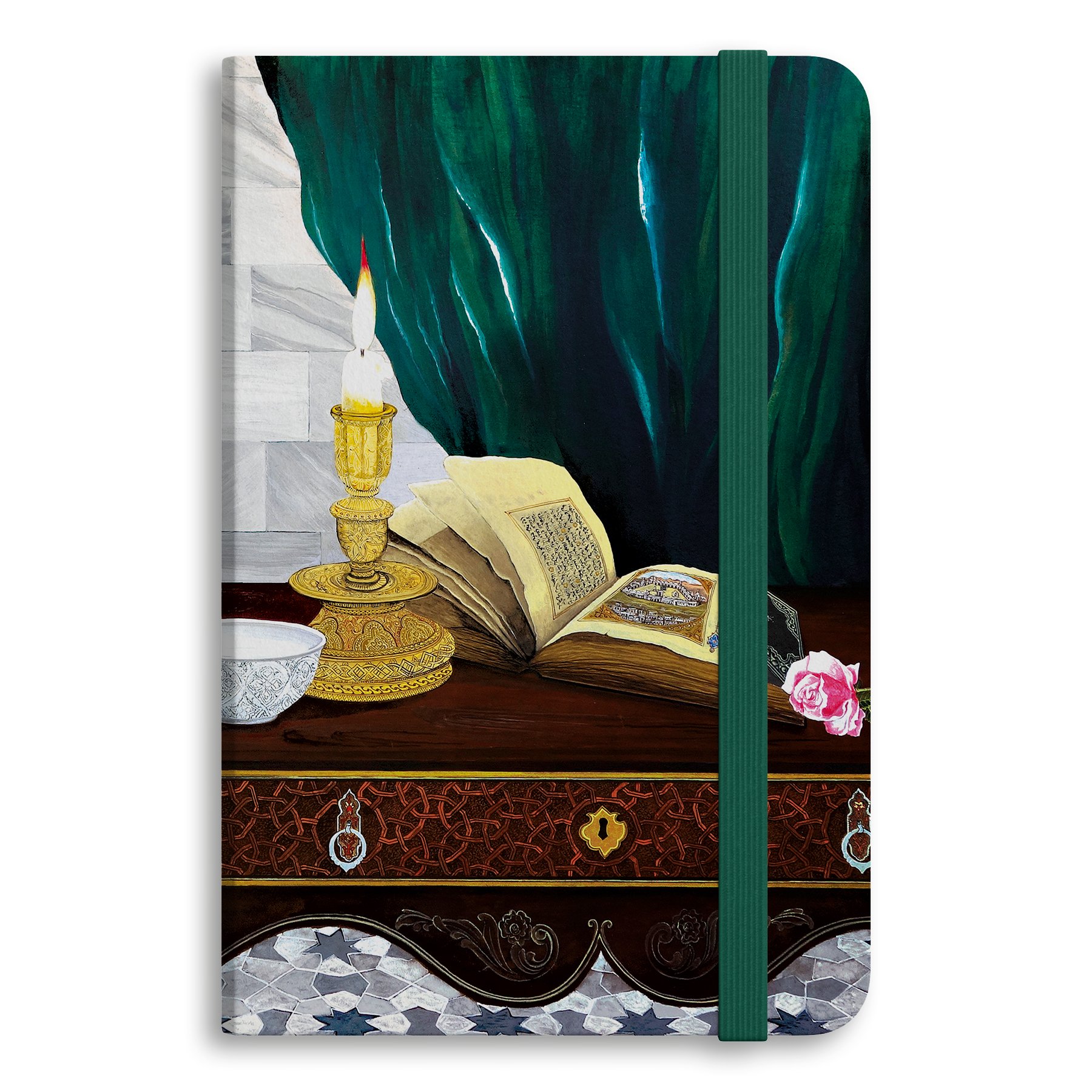  Mum Işığı El Yapımı Ciltli Defter Sert Kapak 192 Sayfa Telifli Sanat Eseri Minyatürlü Kapak