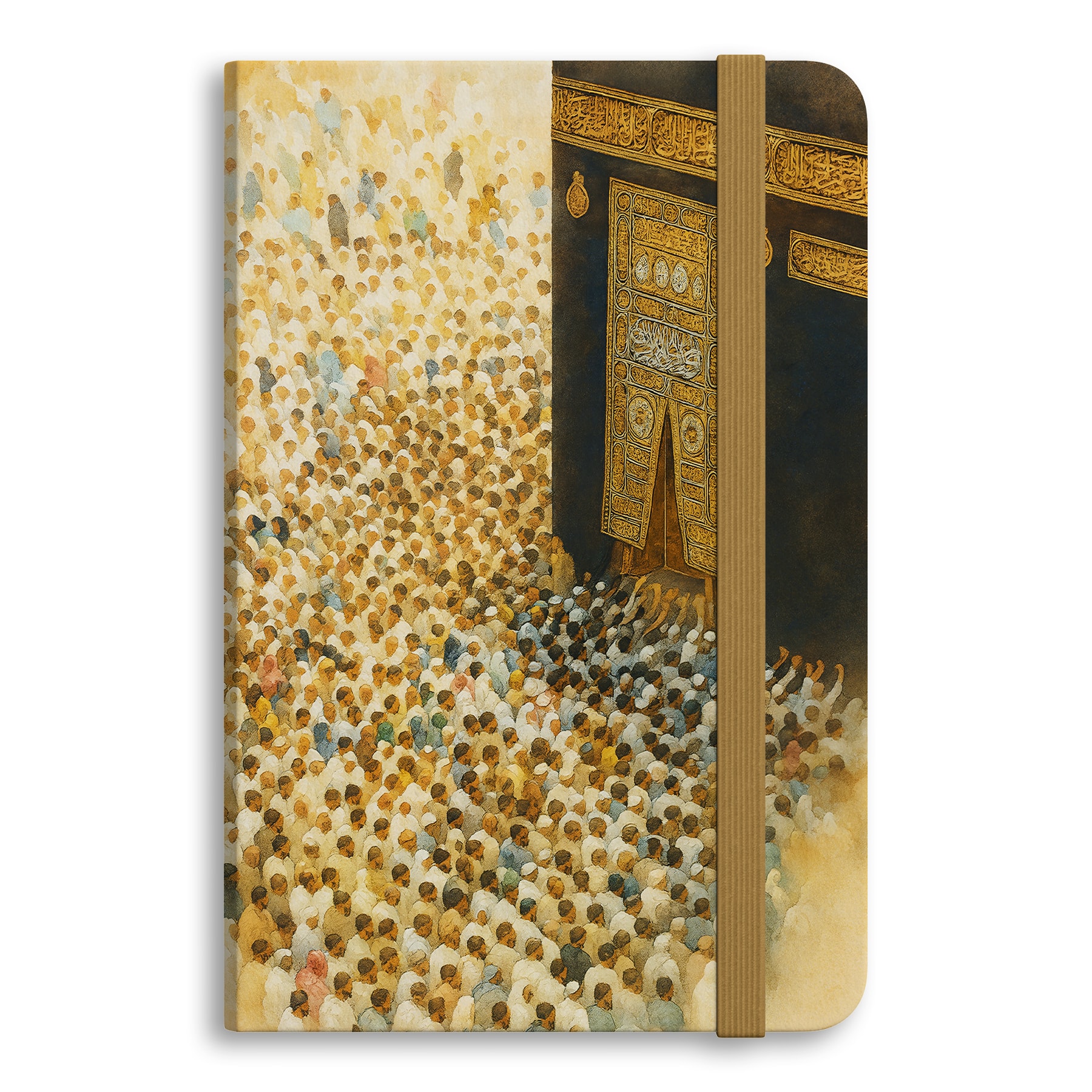 Sanatsal Kâbe Tasarımlı Ciltli Defter (13x20 cm, 192 Sayfa, Sert Kapak, Kitap Ayracı Hediyeli)