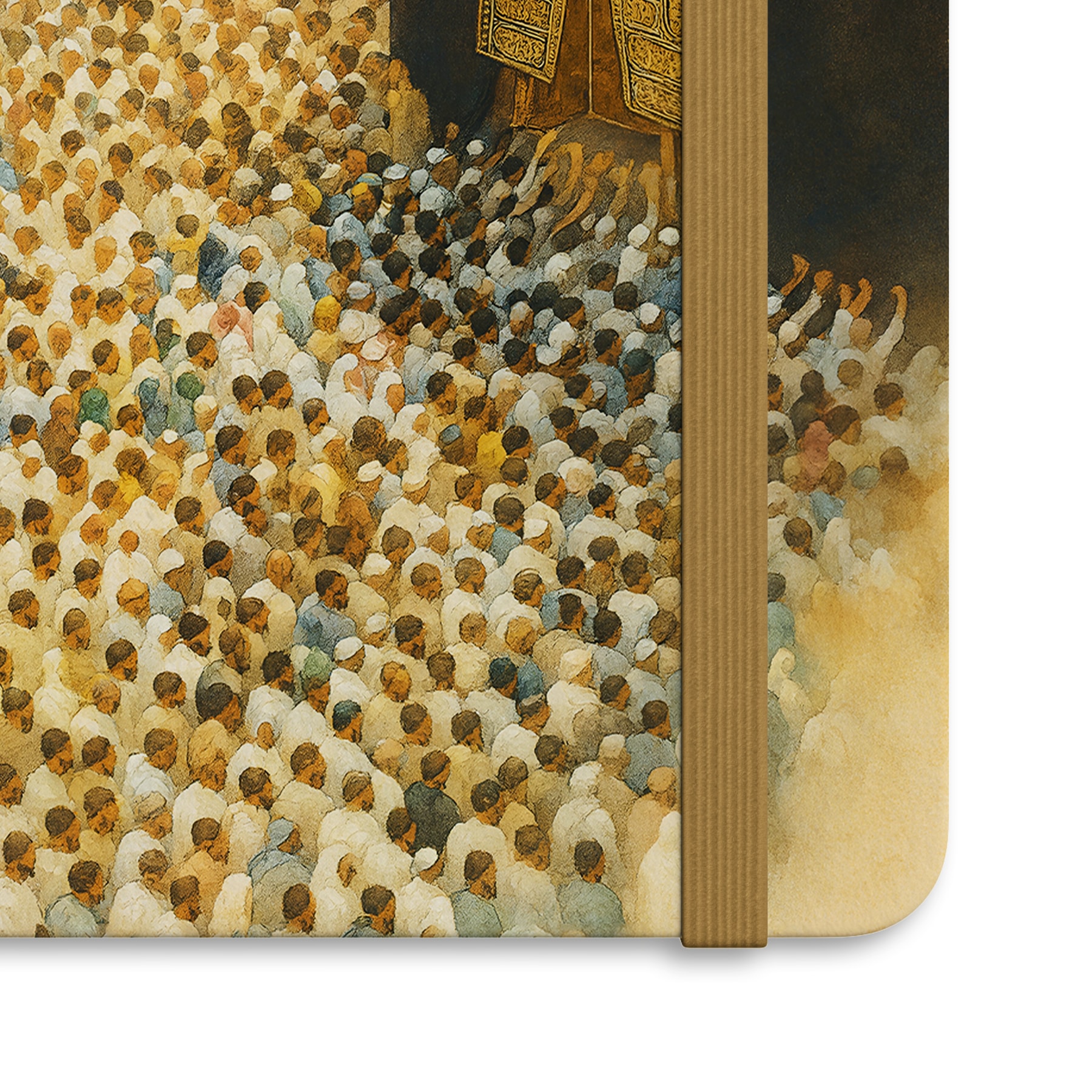 Sanatsal Kâbe Tasarımlı Ciltli Defter (13x20 cm, 192 Sayfa, Sert Kapak, Kitap Ayracı Hediyeli)