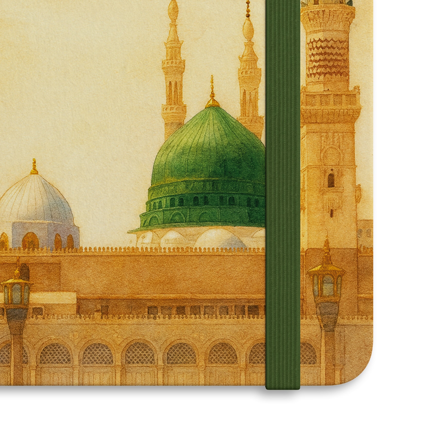 Mescid-i Nebevî Tasarımlı Özel Ciltli Defter – 13x20 cm, 192 Sayfa