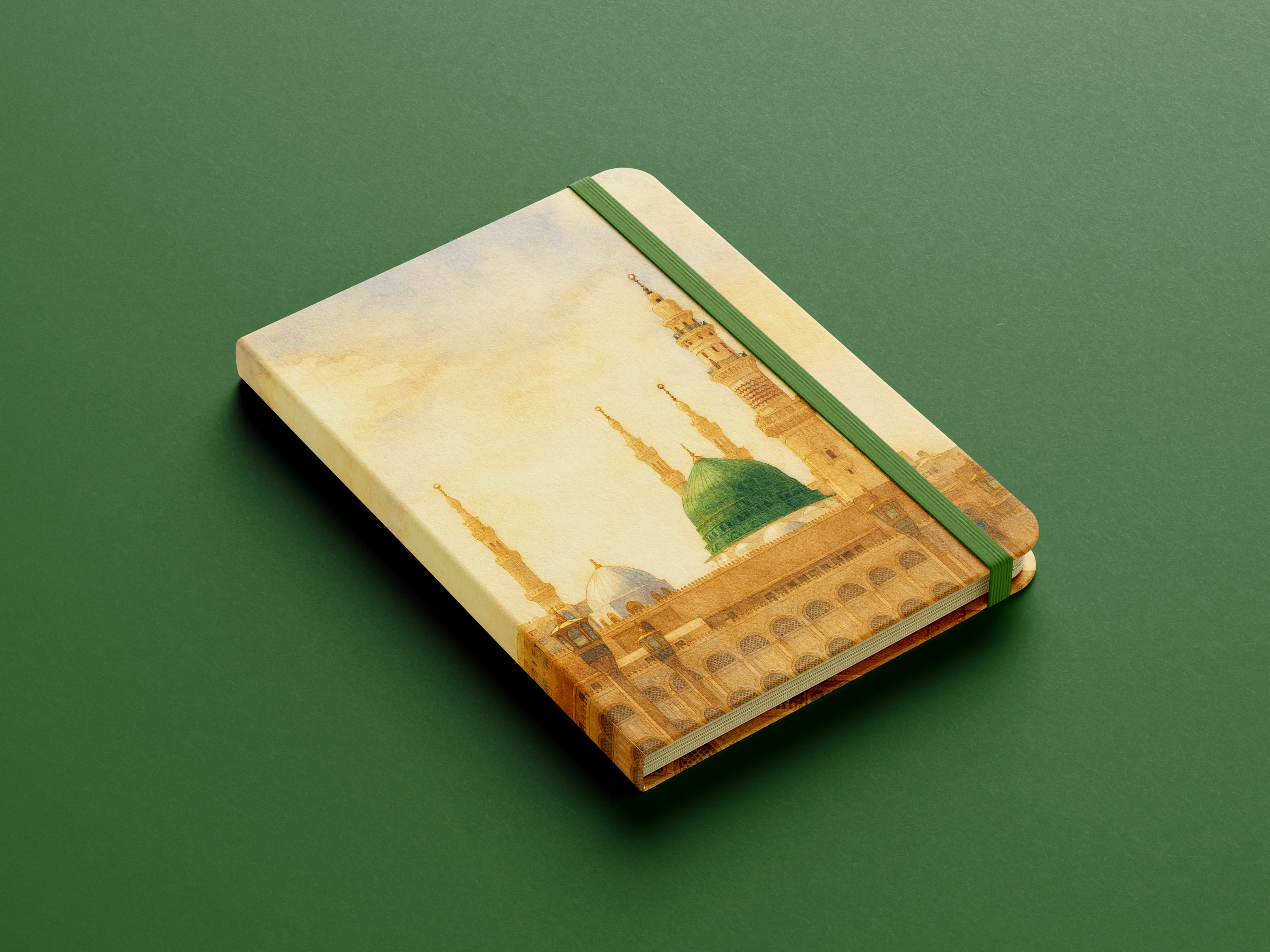 Mescid-i Nebevî Tasarımlı Özel Ciltli Defter – 13x20 cm, 192 Sayfa