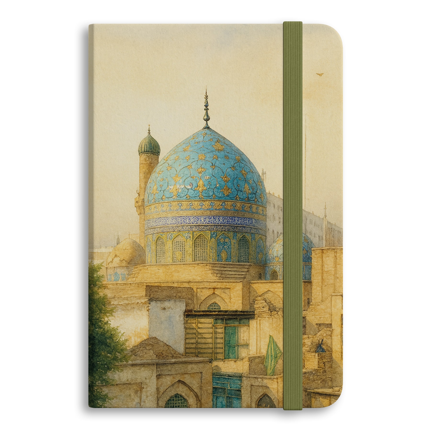 Bağdat Tasvirli Ciltli Defter (13x20 cm, 192 Sayfa, Sert Kapak, Kitap Ayracı Hediyeli)