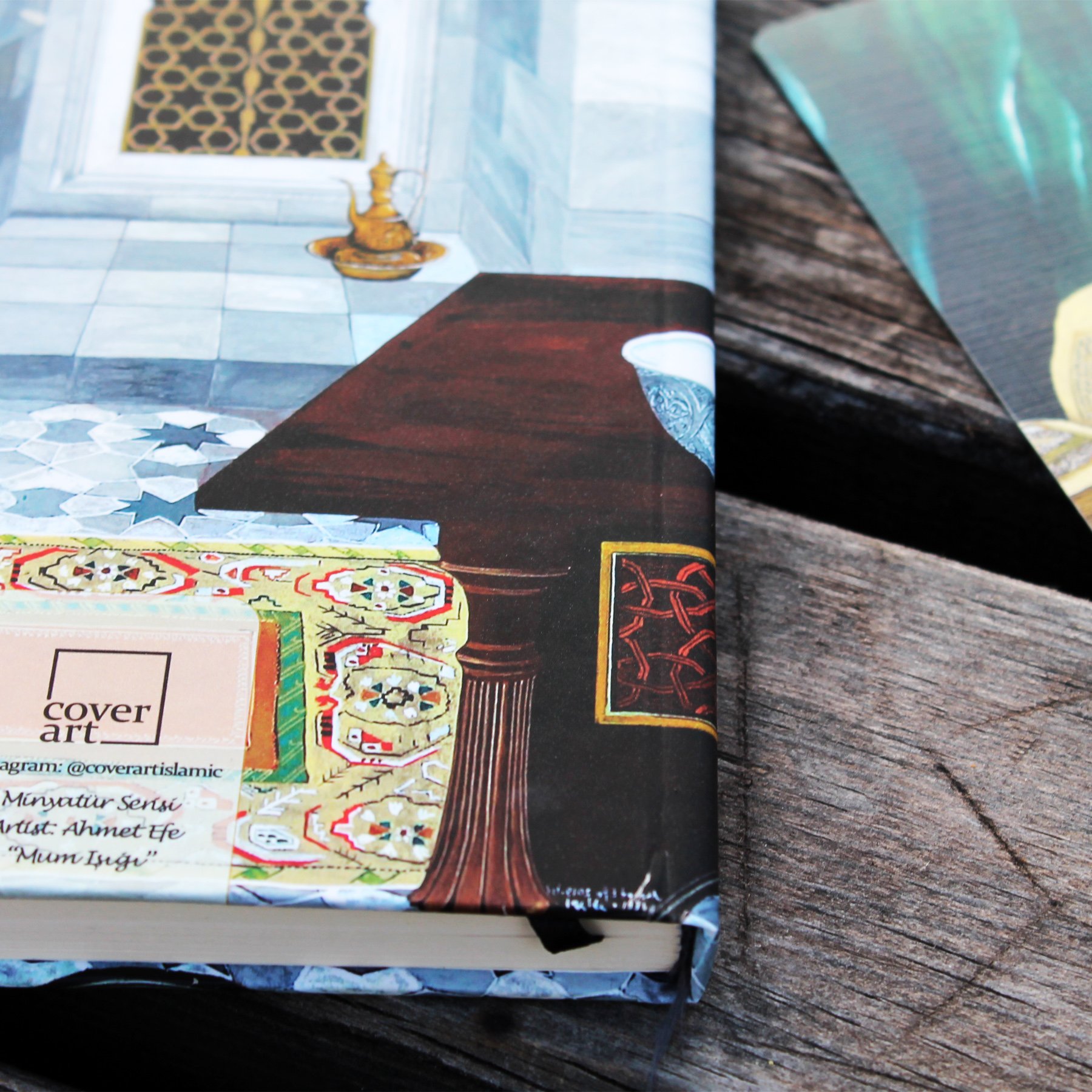  Mum Işığı El Yapımı Ciltli Defter Sert Kapak 192 Sayfa Telifli Sanat Eseri Minyatürlü Kapak