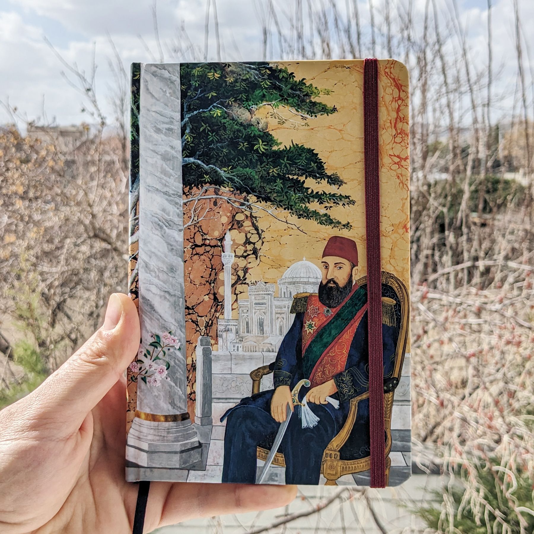 Sultan II. Abdülhamid El Yapımı Ciltli Defter Sert Kapak 192 Sayfa Telifli Sanat Eseri Minyatürlü