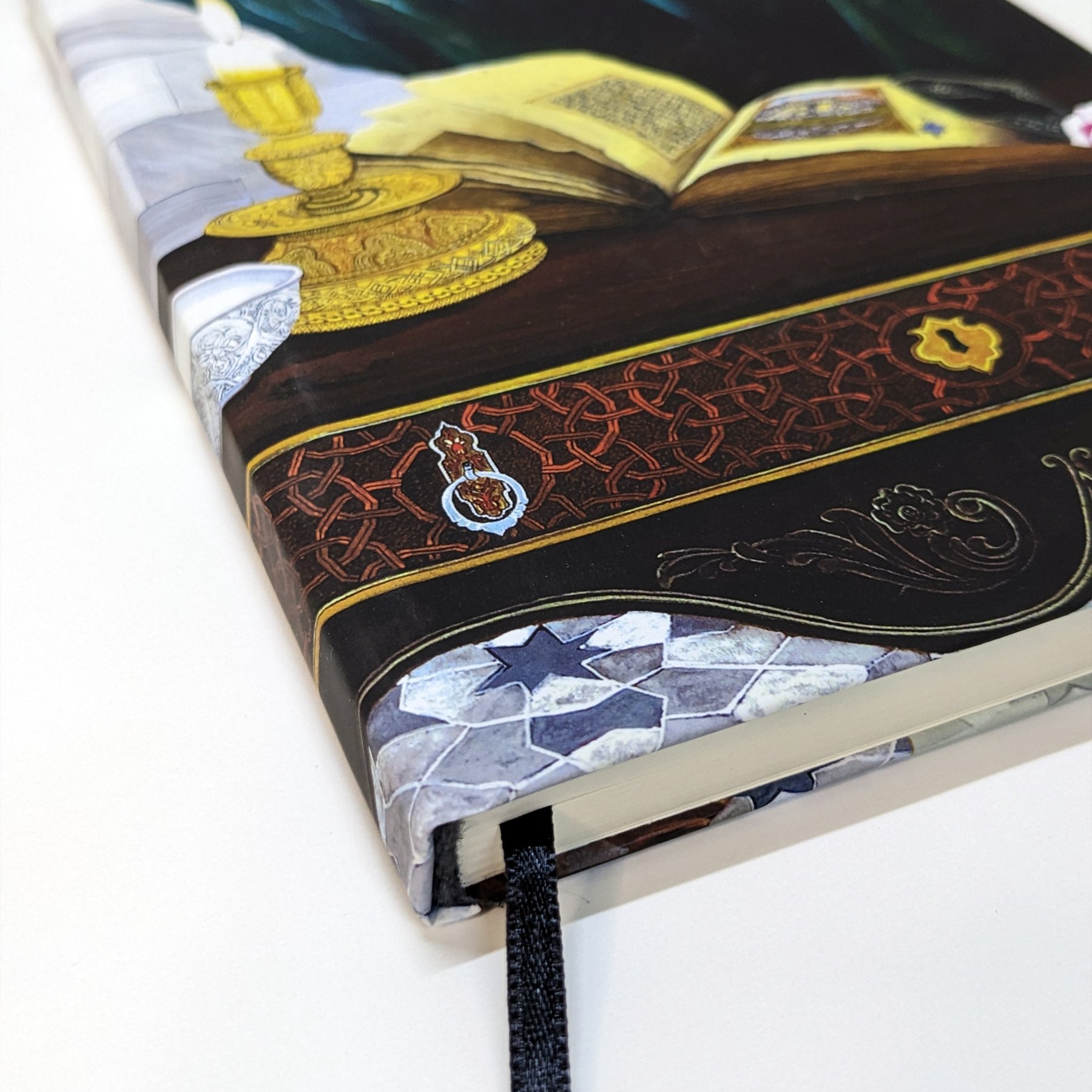  Mum Işığı El Yapımı Ciltli Defter Sert Kapak 192 Sayfa Telifli Sanat Eseri Minyatürlü Kapak