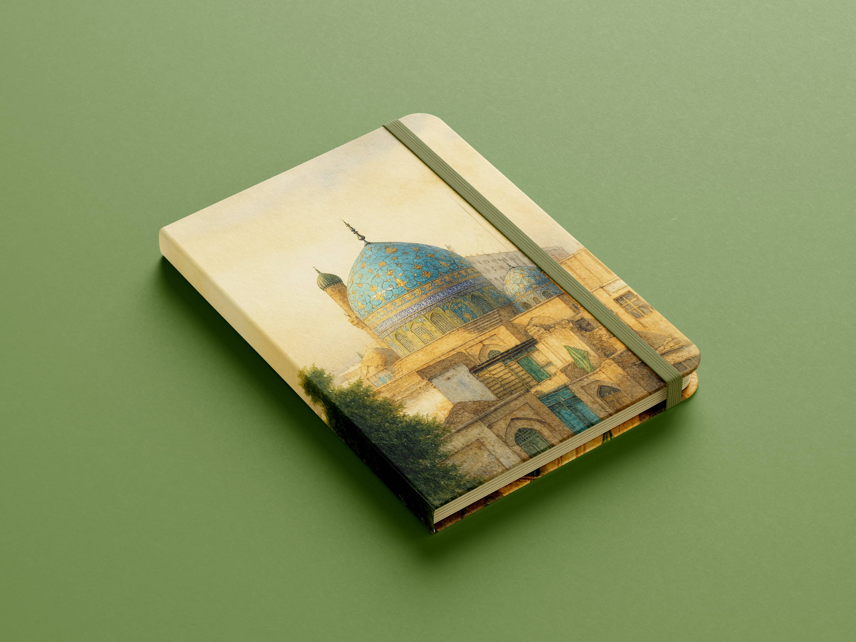 Bağdat Tasvirli Ciltli Defter (13x20 cm, 192 Sayfa, Sert Kapak, Kitap Ayracı Hediyeli)