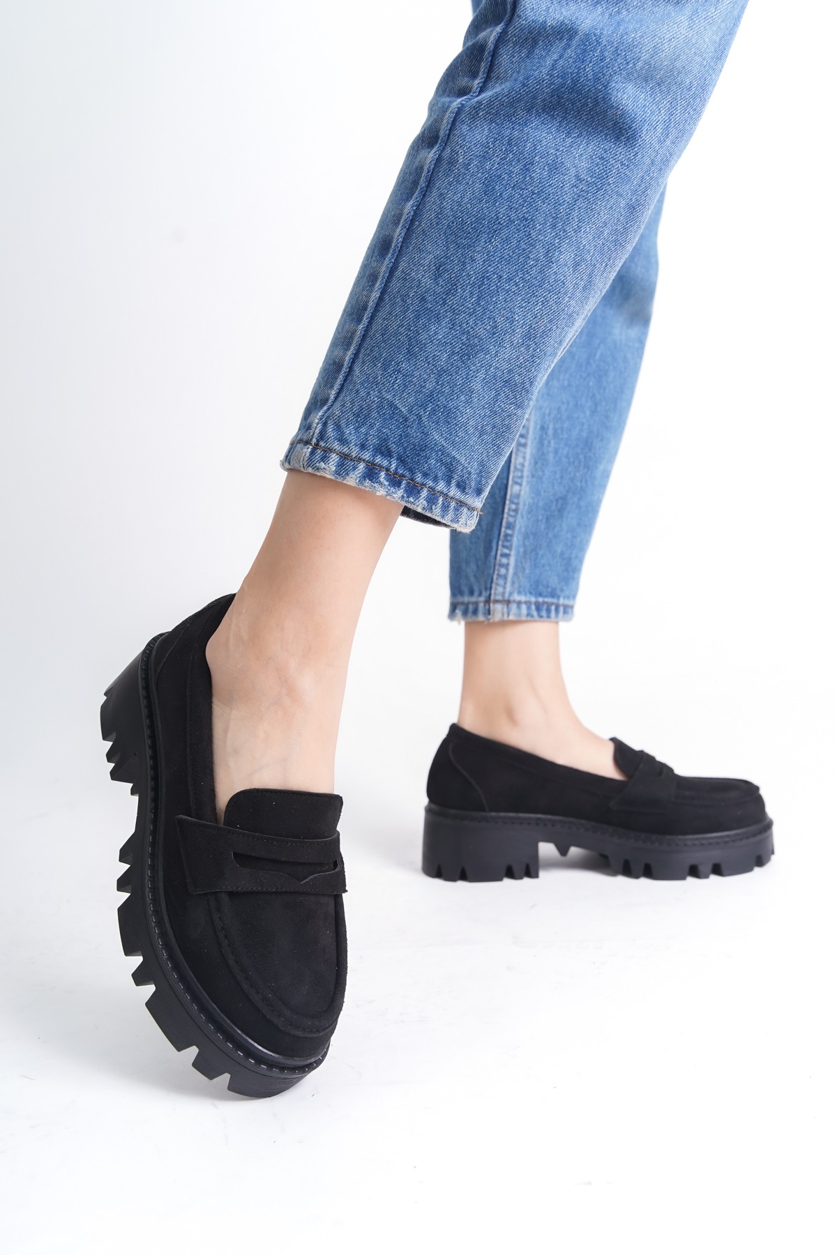 Peniscola Kadın Kalın Tırtıklı Tabanlı Fiyonk Detaylı Loafer / Oxford Ayakkabı