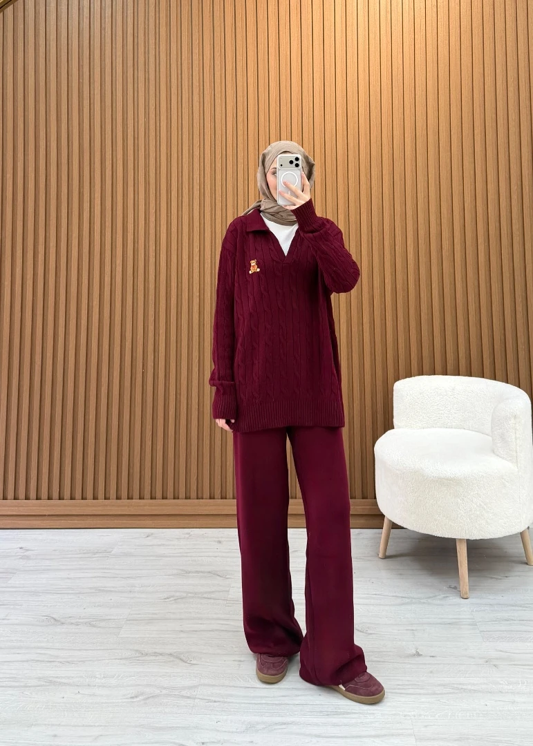 BEAR TRİKO TAKIM BORDO