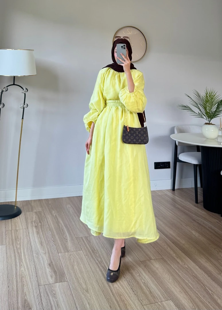 SANDY ETEKLİ TAKIM BUTTER YELLOW