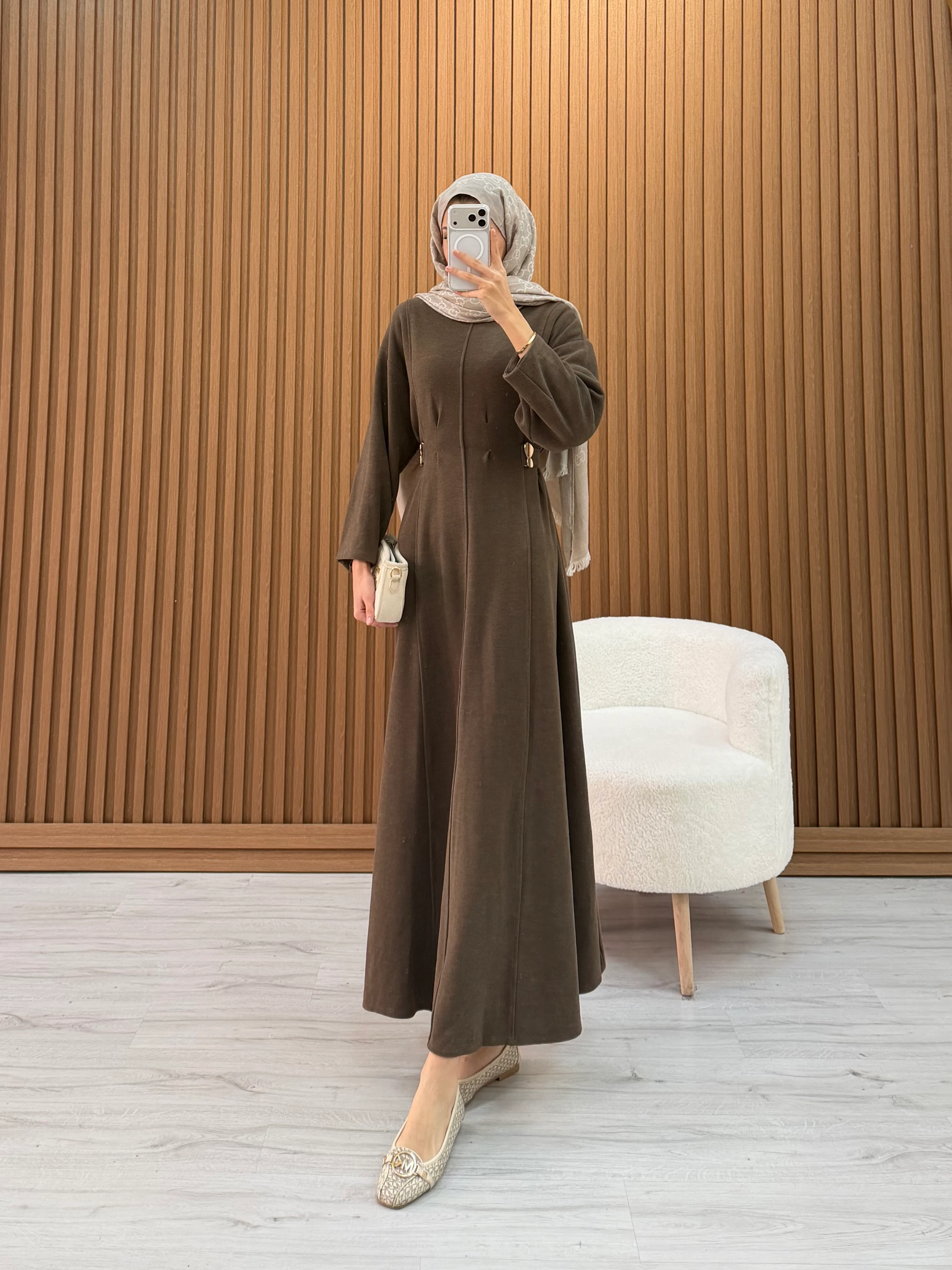 FAMİLİA ELBİSE KAHVE