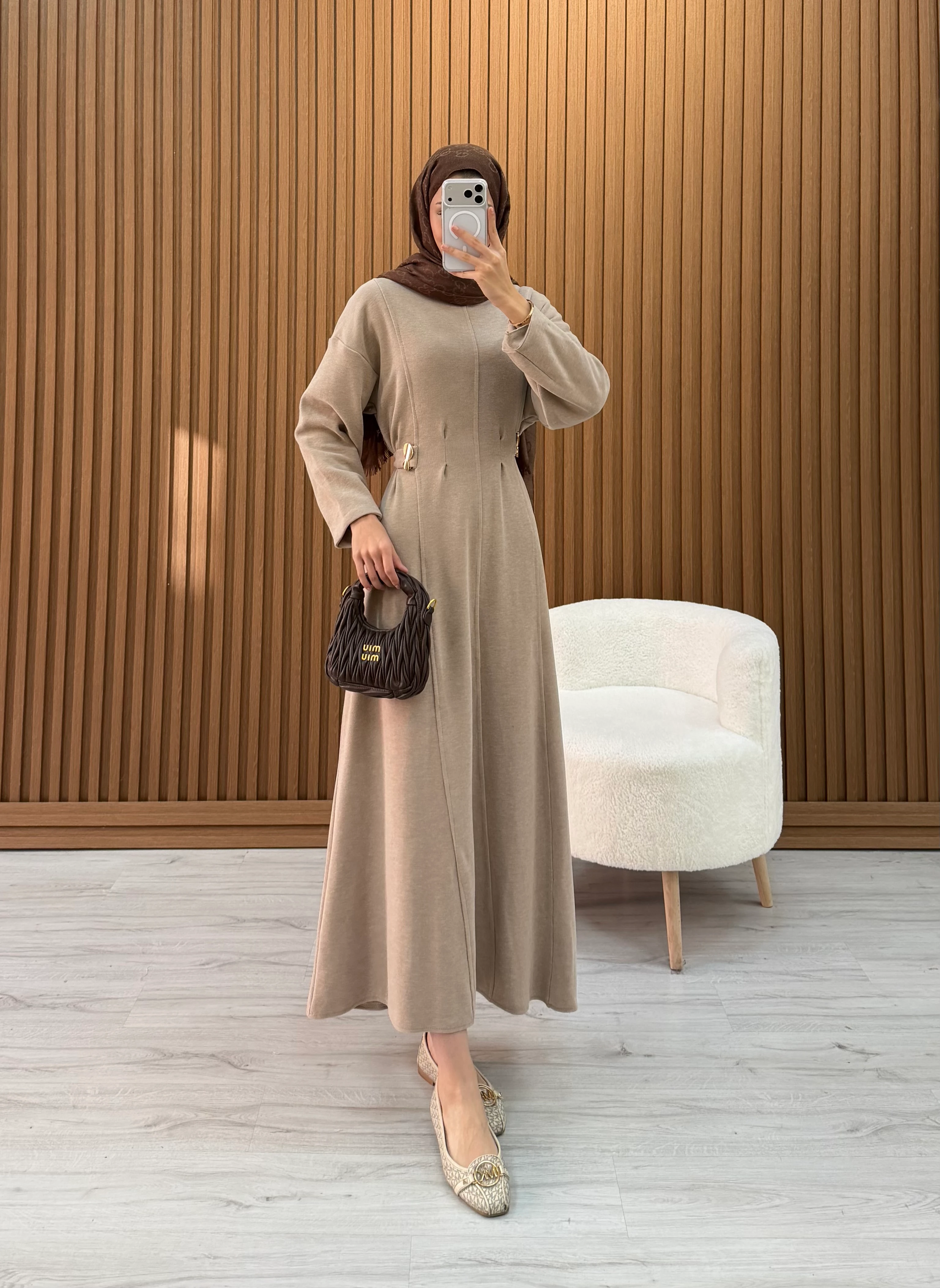 FAMİLİA ELBİSE BEJ