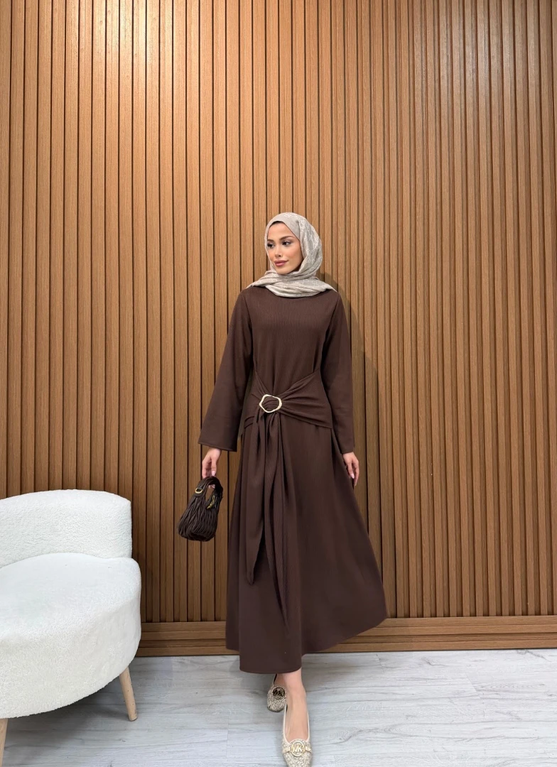 DİAMORE ELBİSE KAHVE