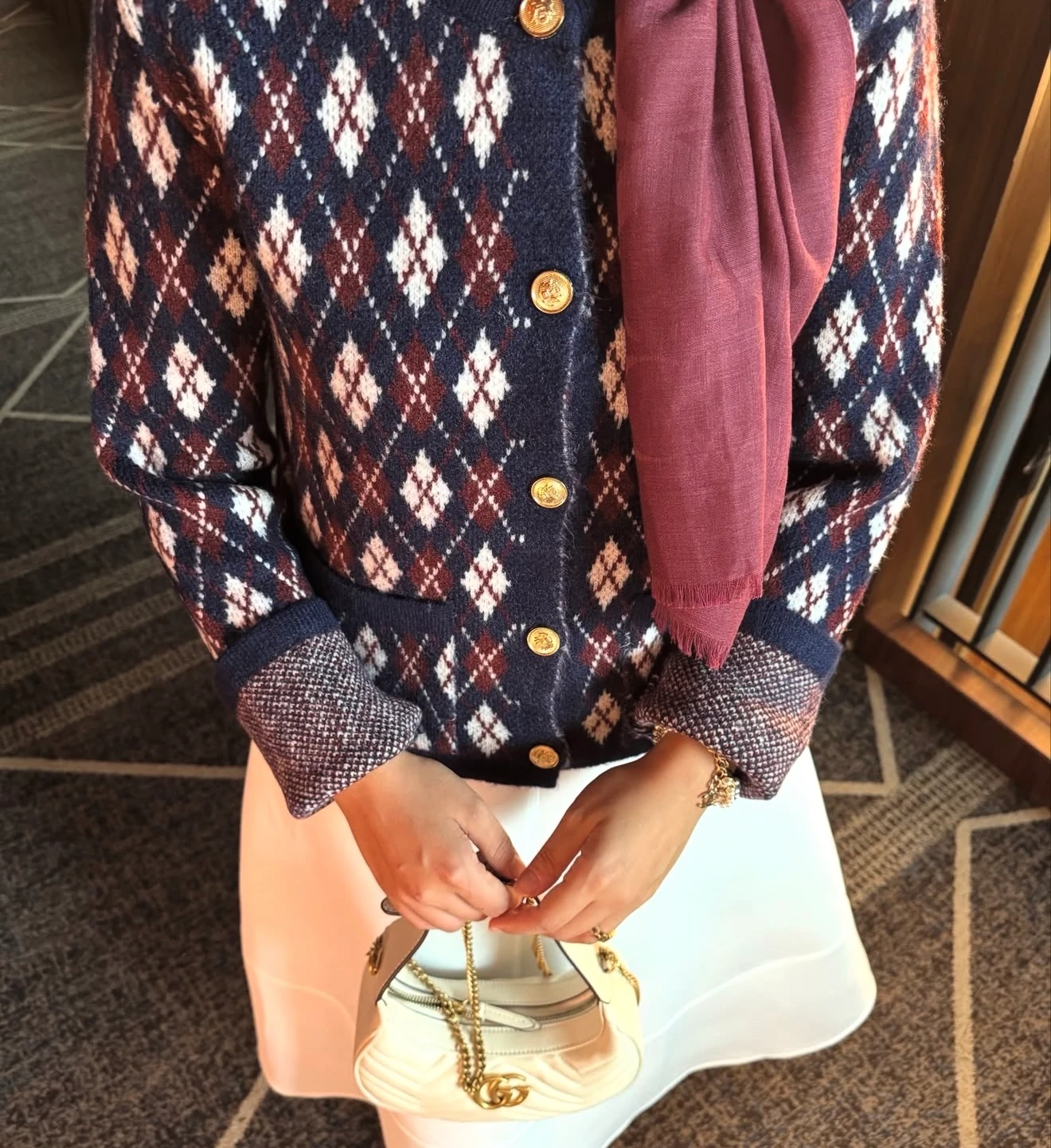 BAKLAVA DESEN TRİKO BORDO