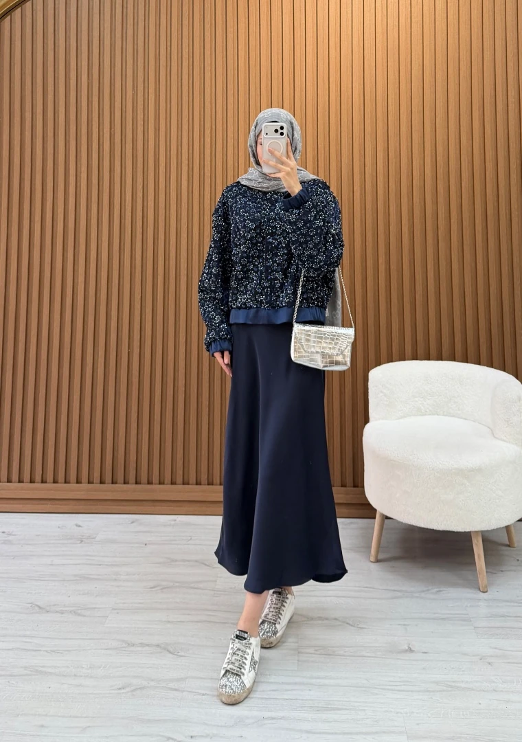 MİLANO SATEN CEKET LACİVERT