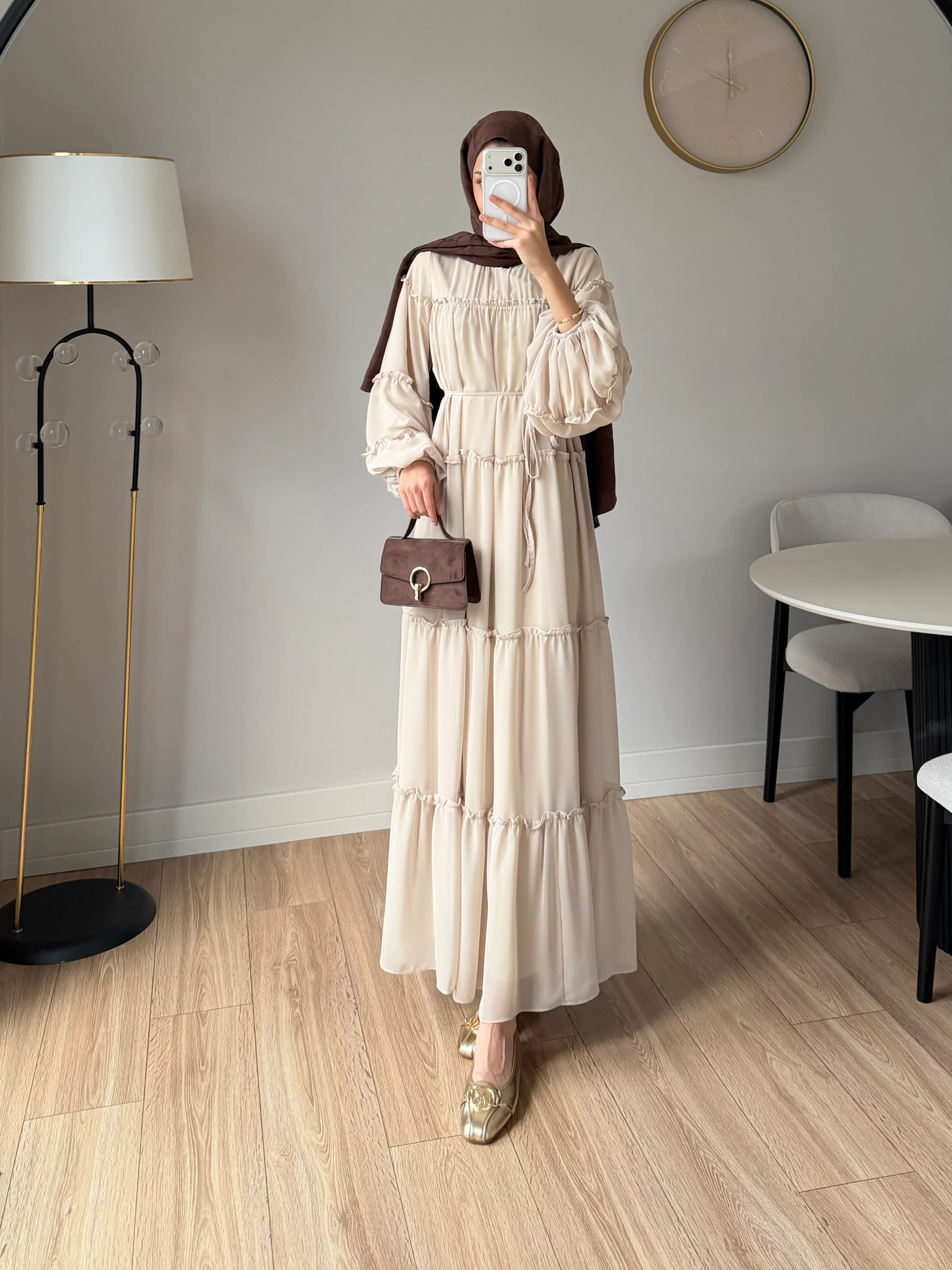 ADRİENNE ELBİSE BEJ