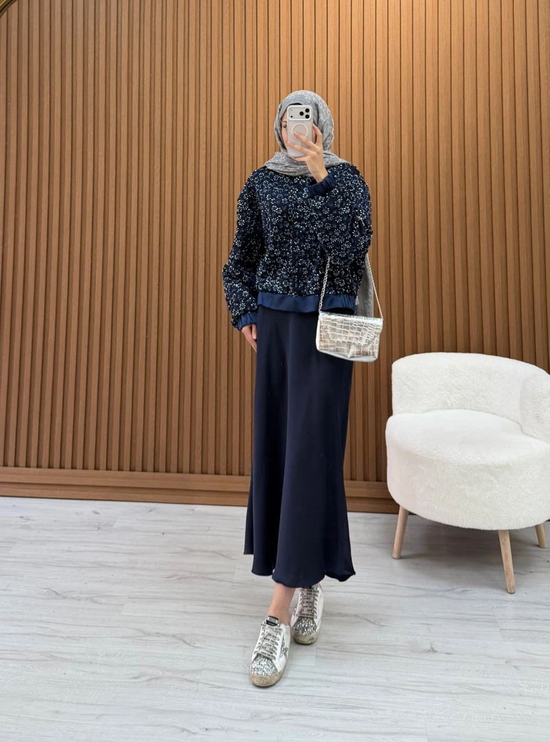 MİLANO SATEN CEKET LACİVERT