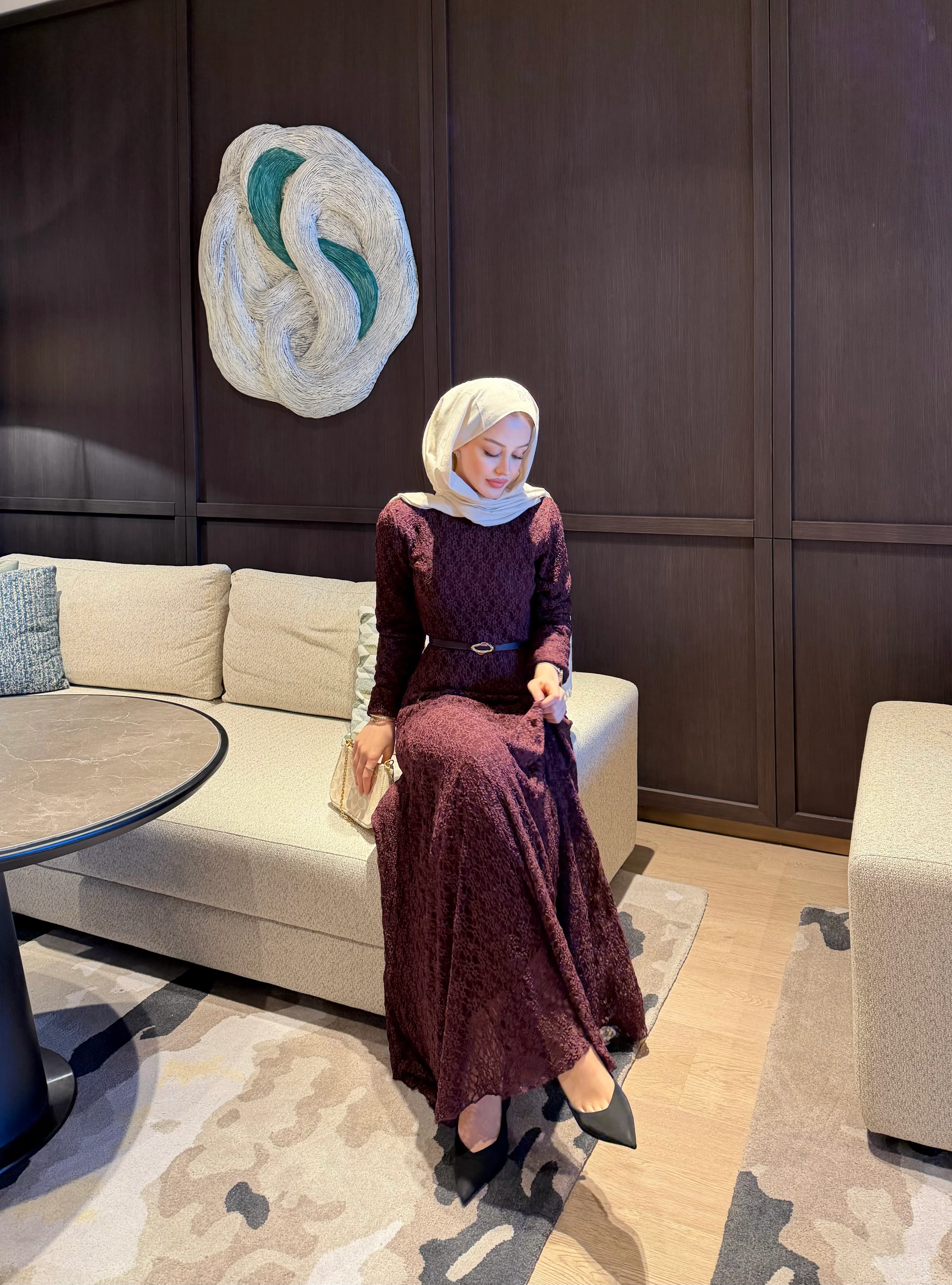 JOSEPHINE DANTEL ELBİSE MÜRDÜM ÖN SİPARİŞ