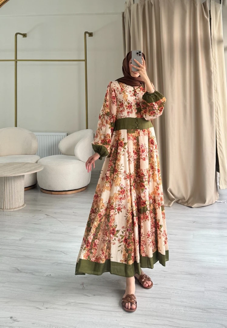 AİSHA ELBİSE YEŞİL