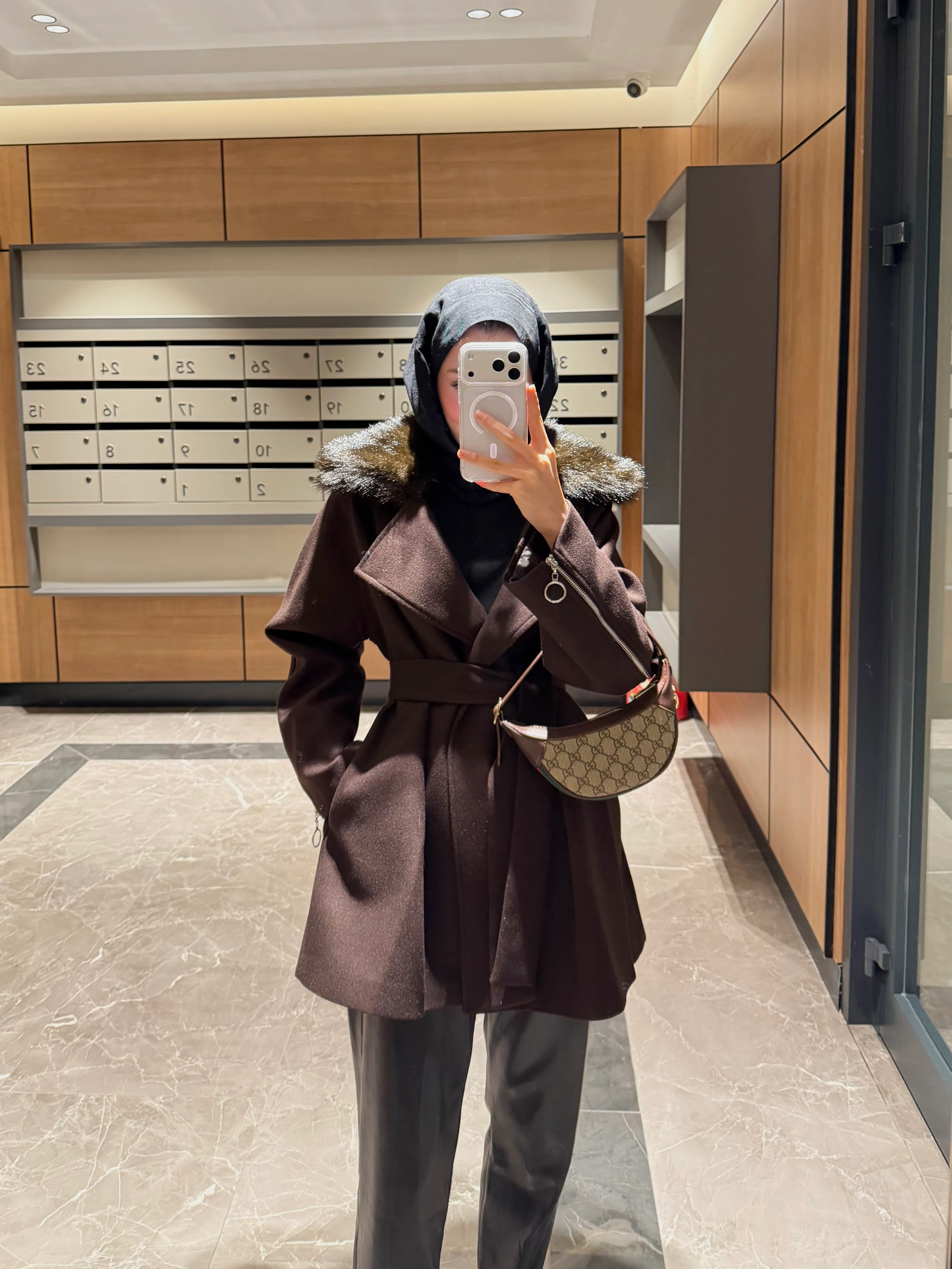 PREMİUM KÜRKLÜ KABAN KAHVE