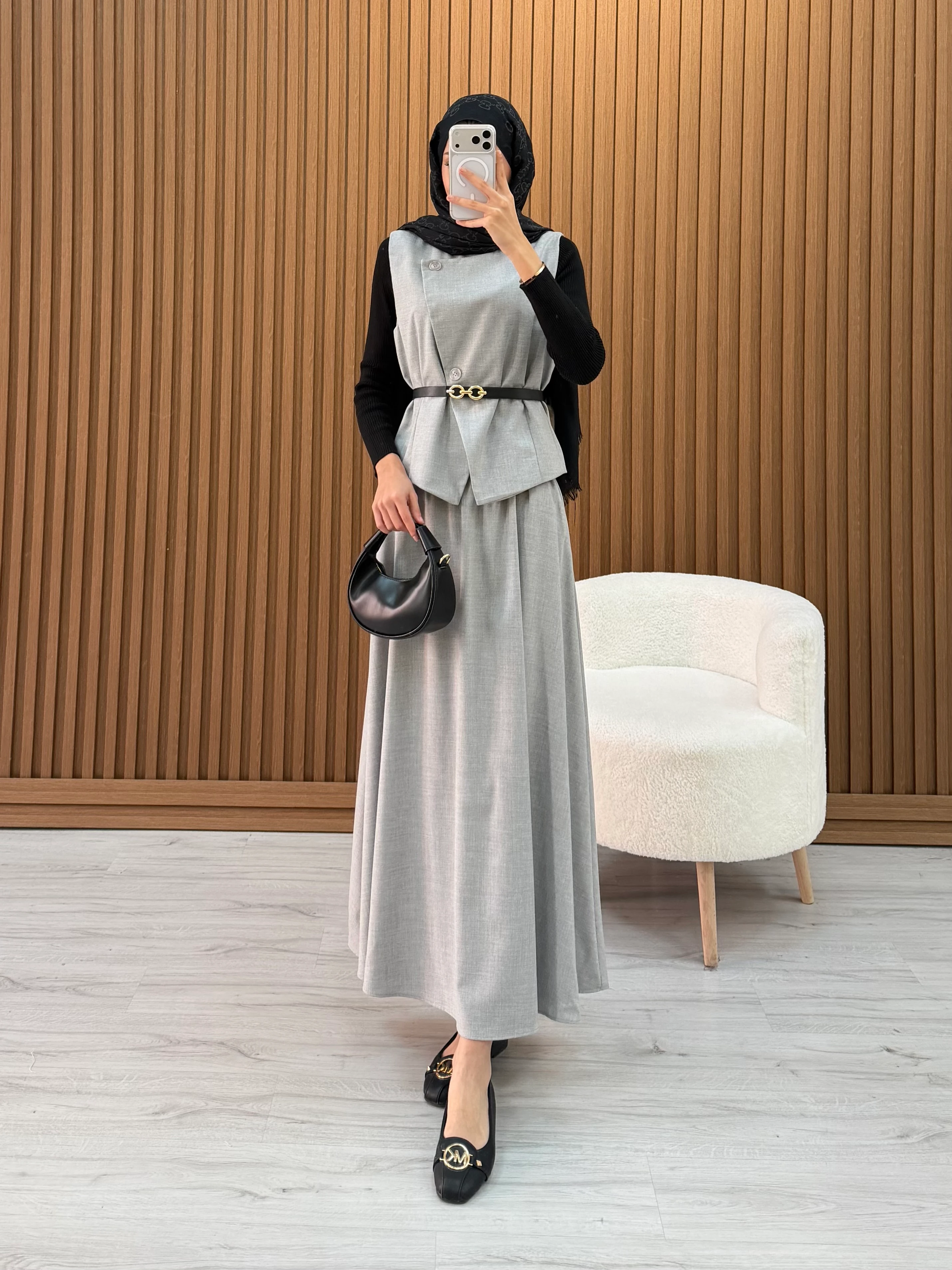 DENNY ETEKLİ TAKIM GRİ