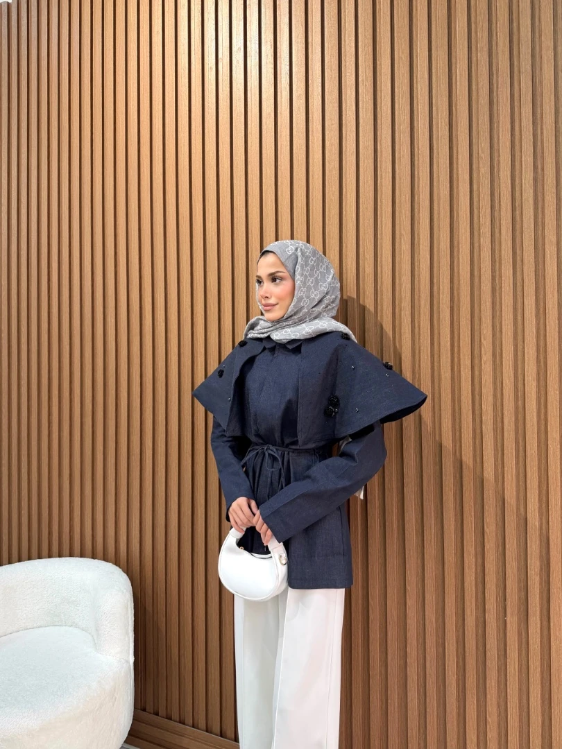 LOUNCH PELERİNLİ CEKET LACİVERT