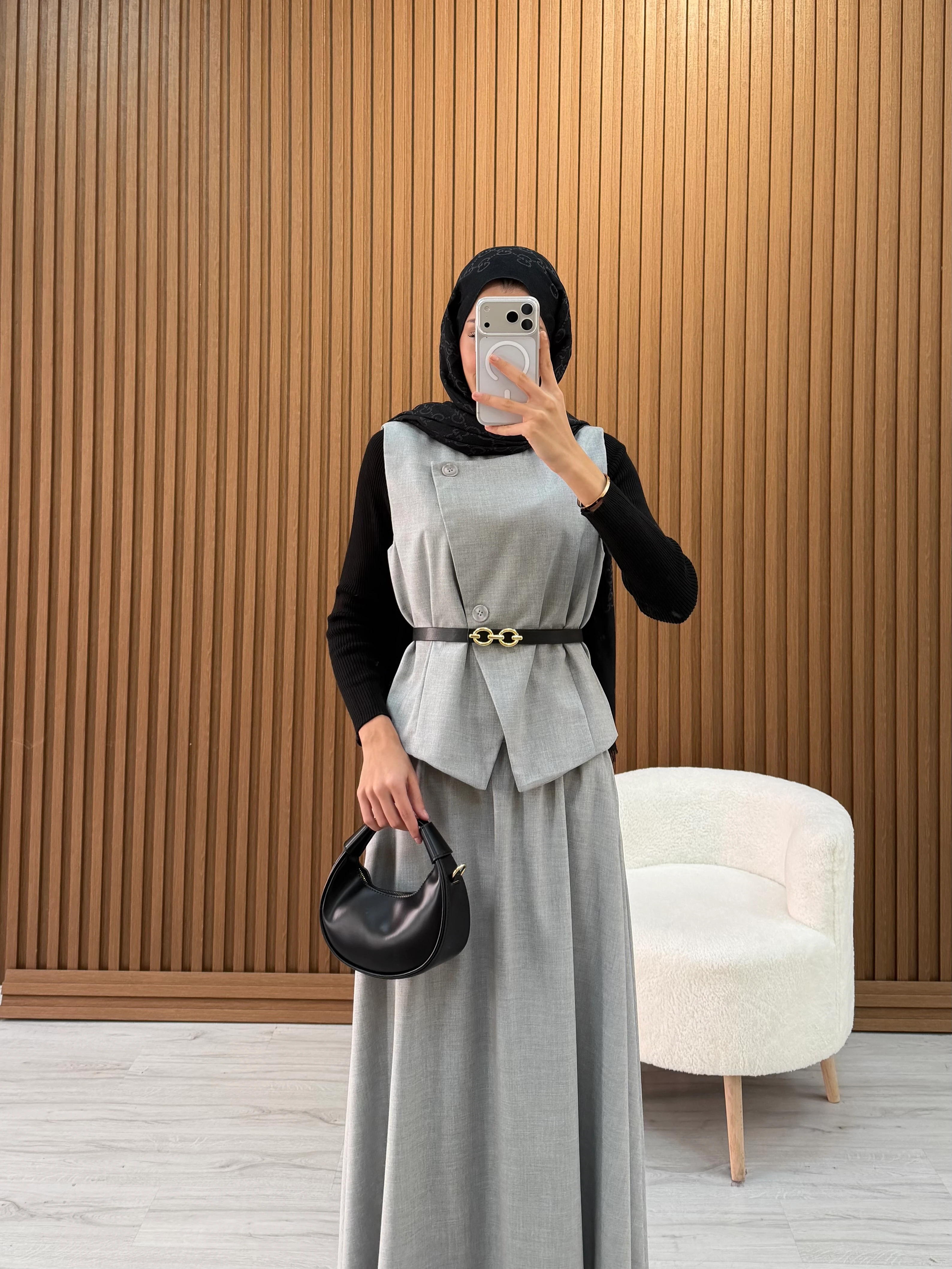 DENNY ETEKLİ TAKIM GRİ