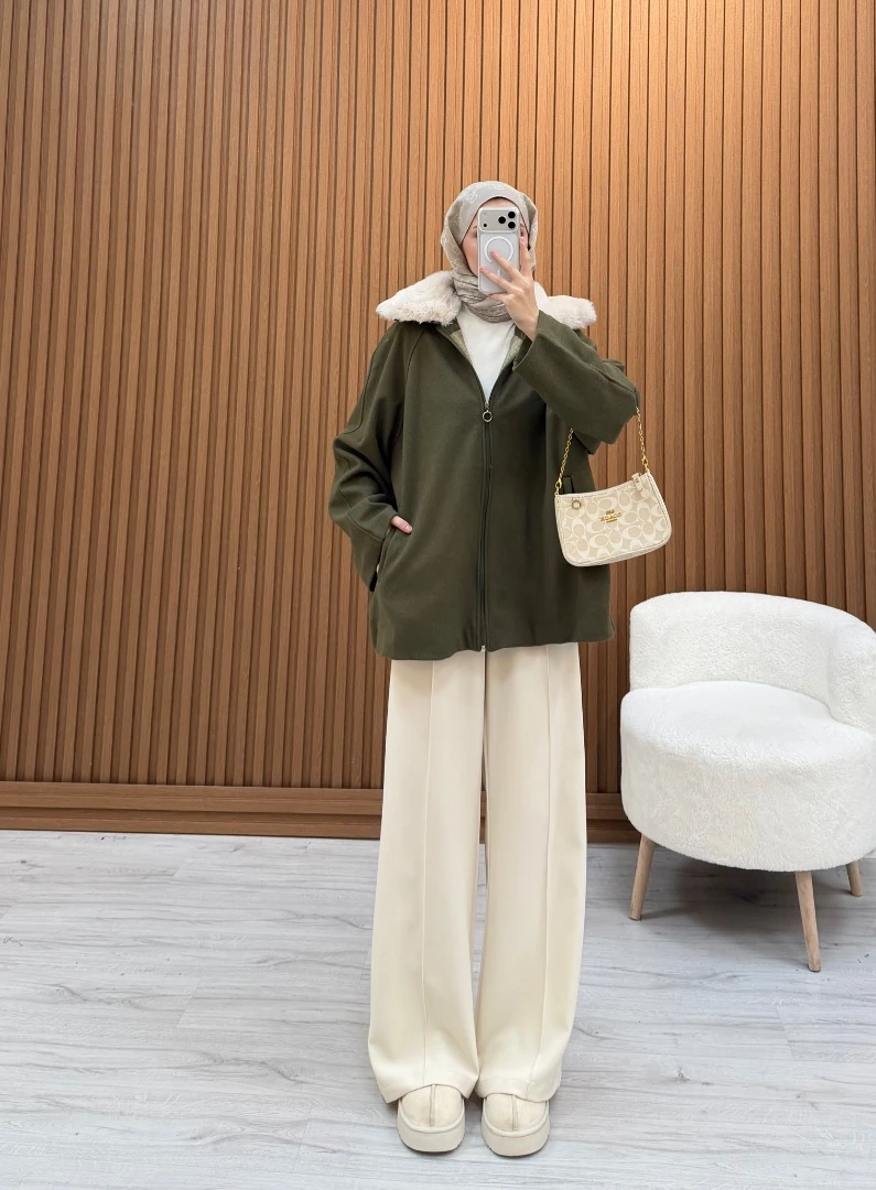 EVİLA KÜRKLÜ KABAN HAKİ