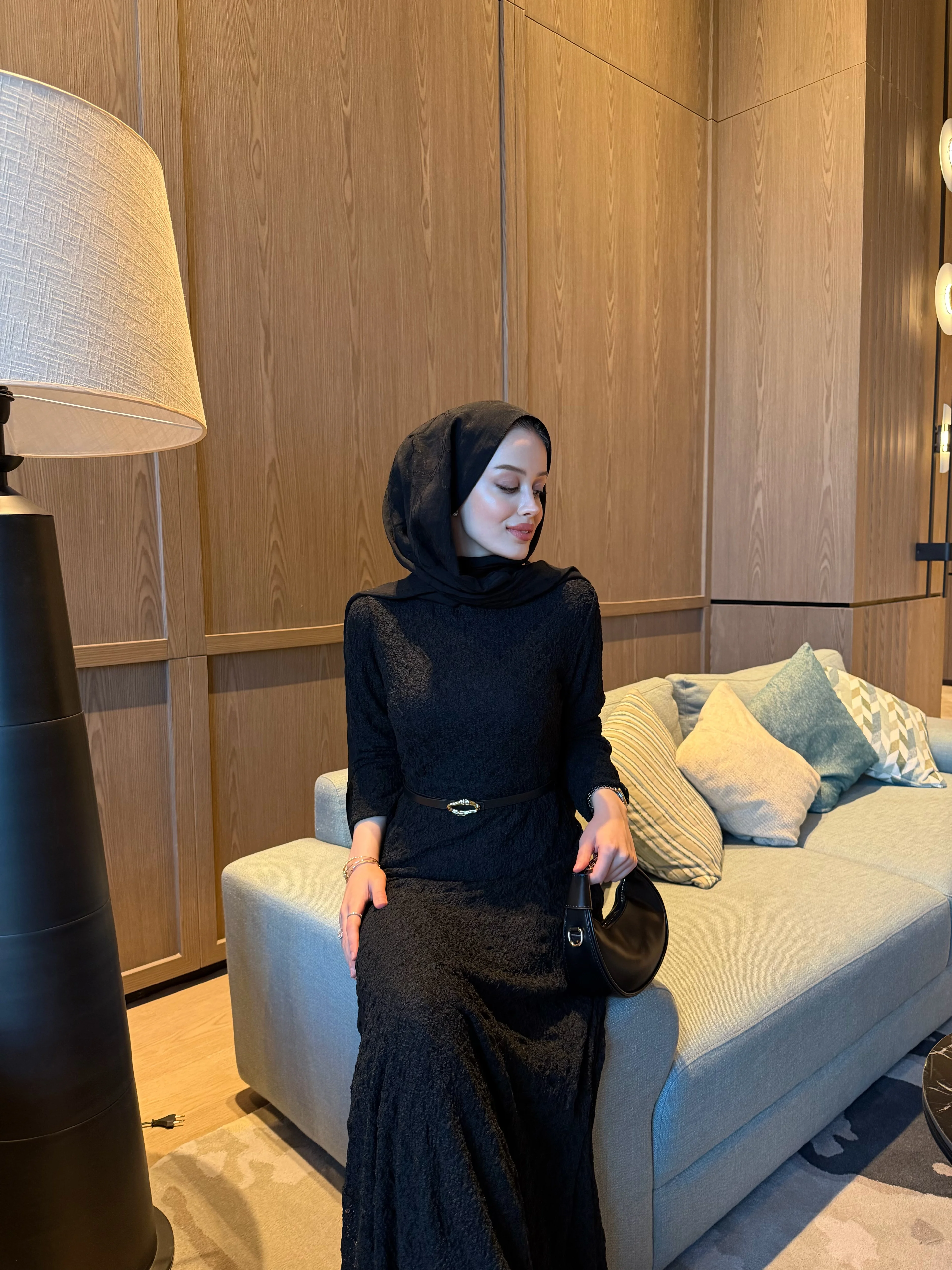 JOSEPHINE DANTEL ELBİSE SİYAH