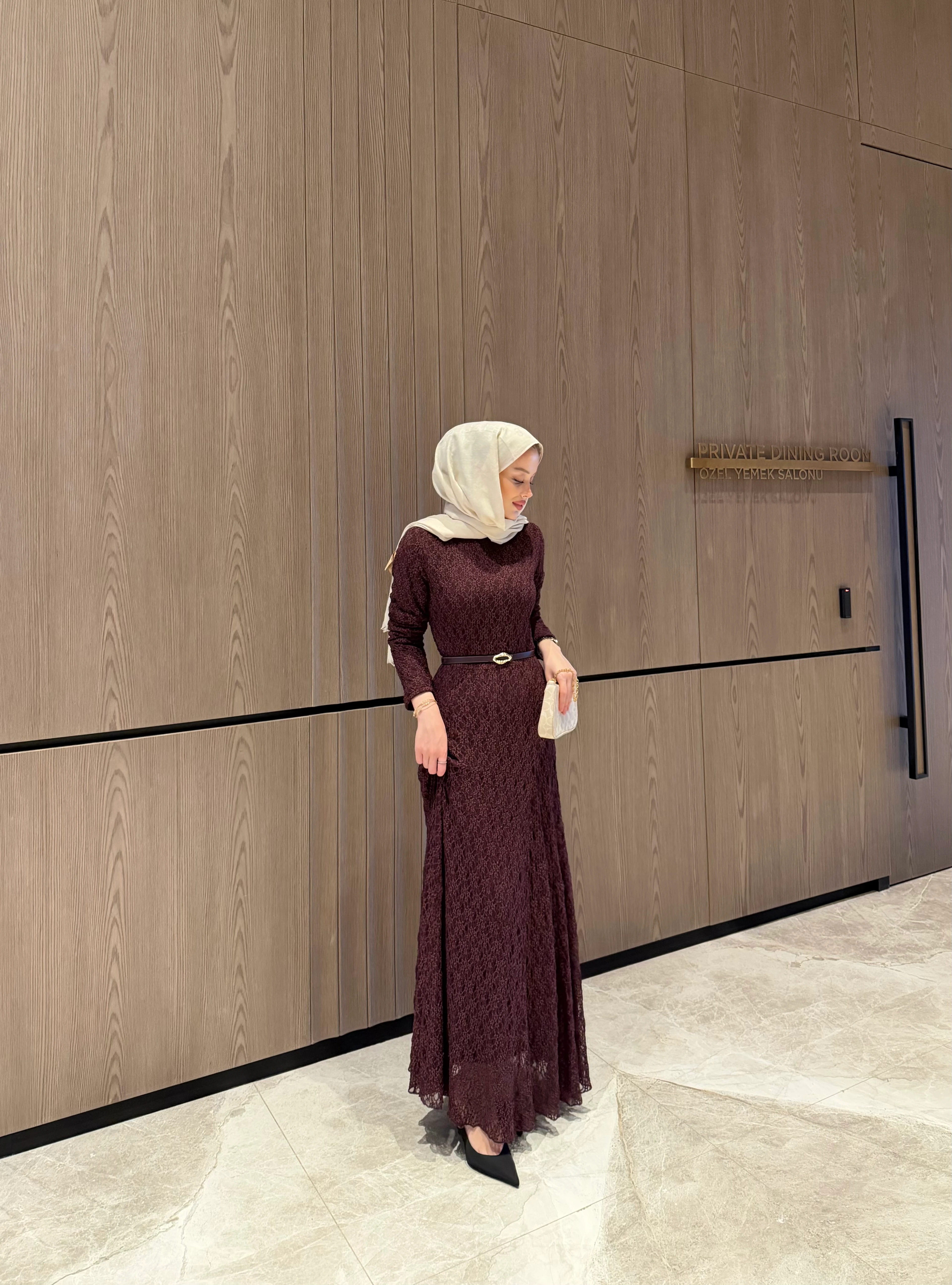 JOSEPHINE DANTEL ELBİSE MÜRDÜM ÖN SİPARİŞ