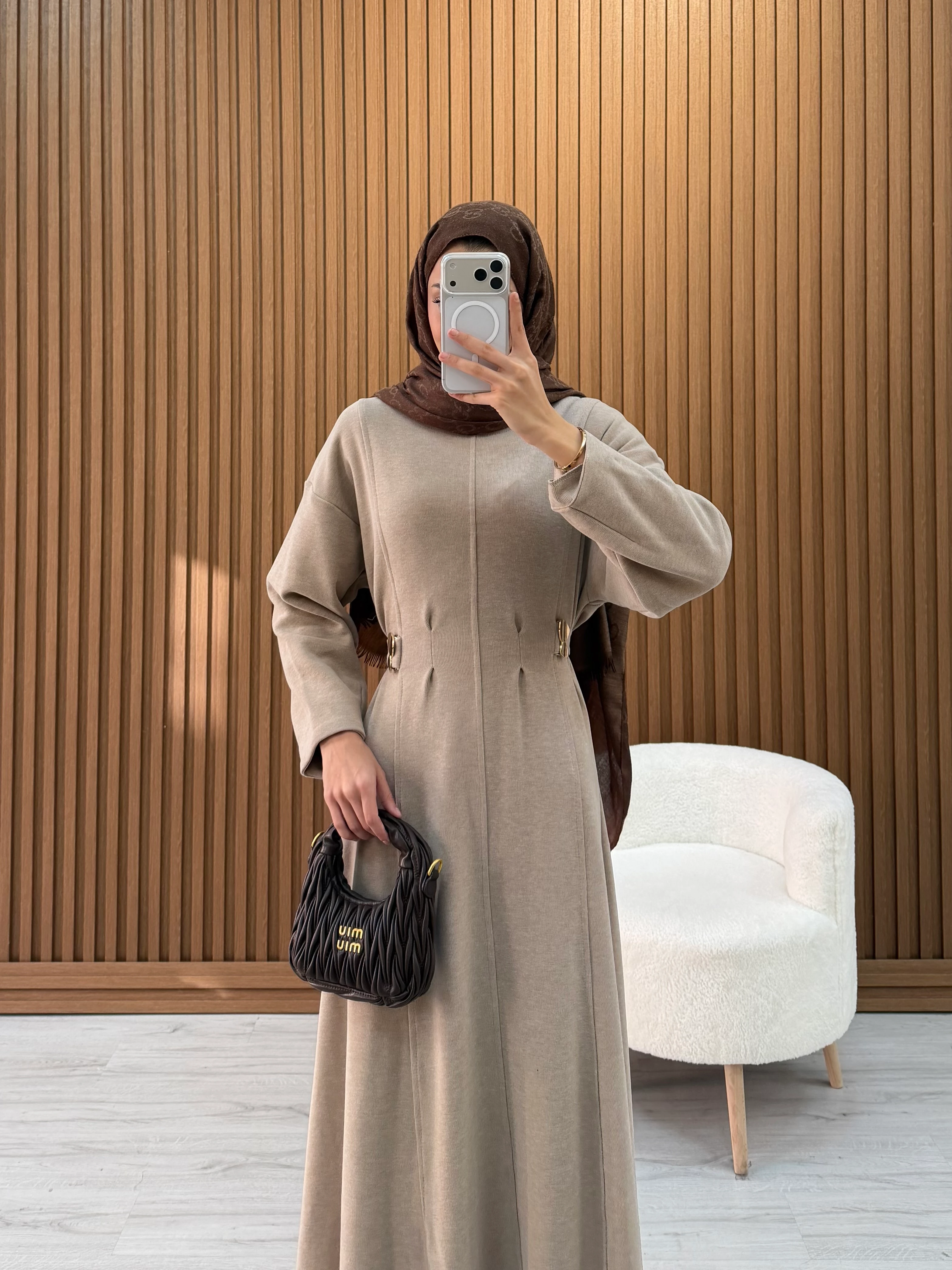 FAMİLİA ELBİSE BEJ