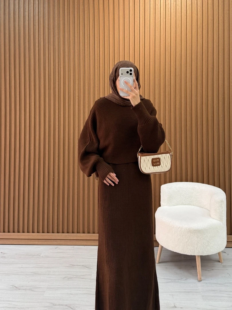 SİWNEY ELBİSE KAHVE