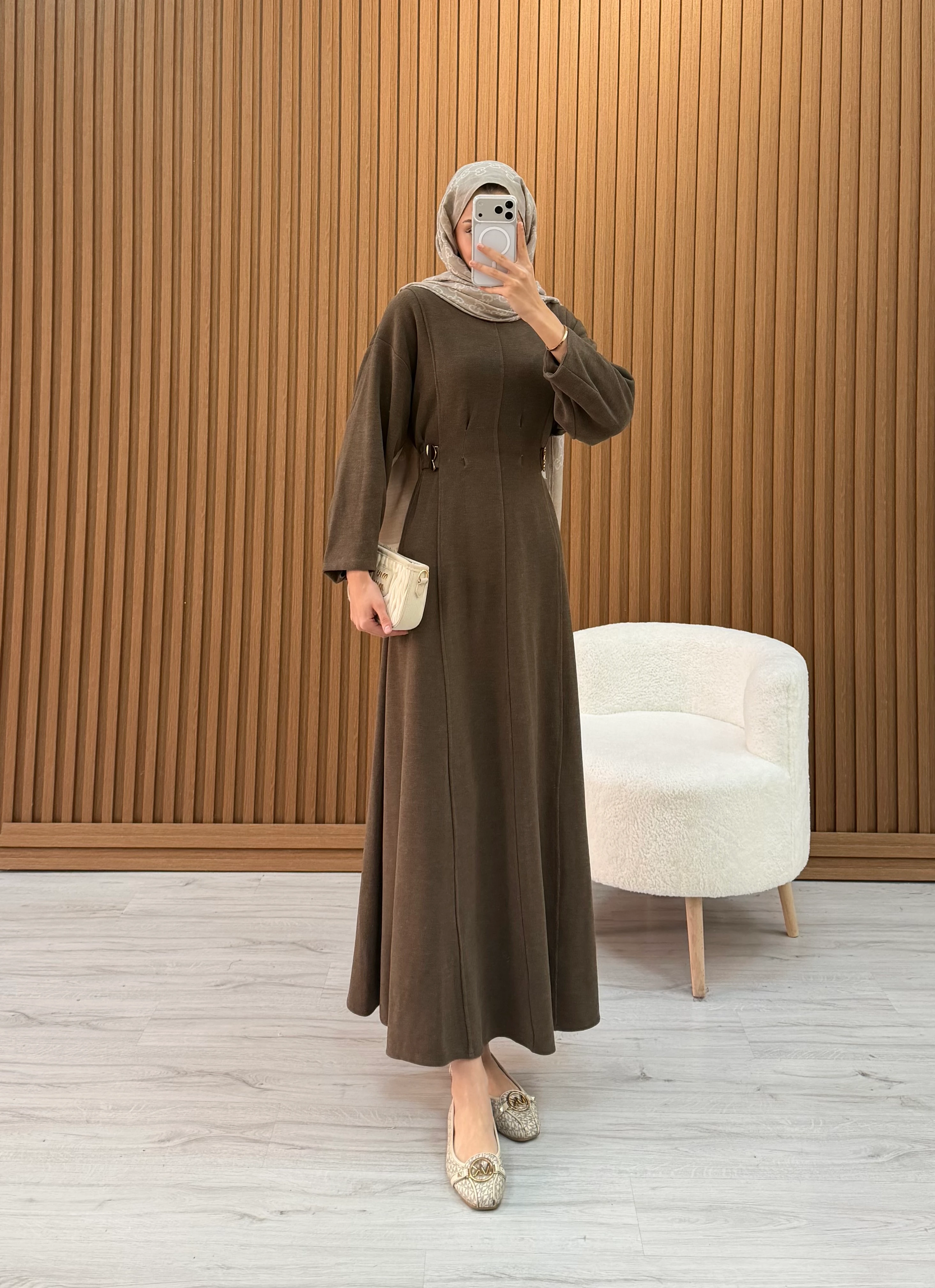 FAMİLİA ELBİSE KAHVE