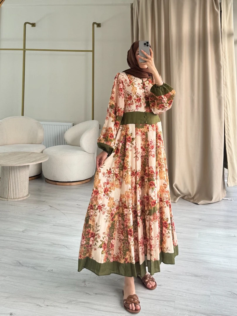 AİSHA ELBİSE YEŞİL