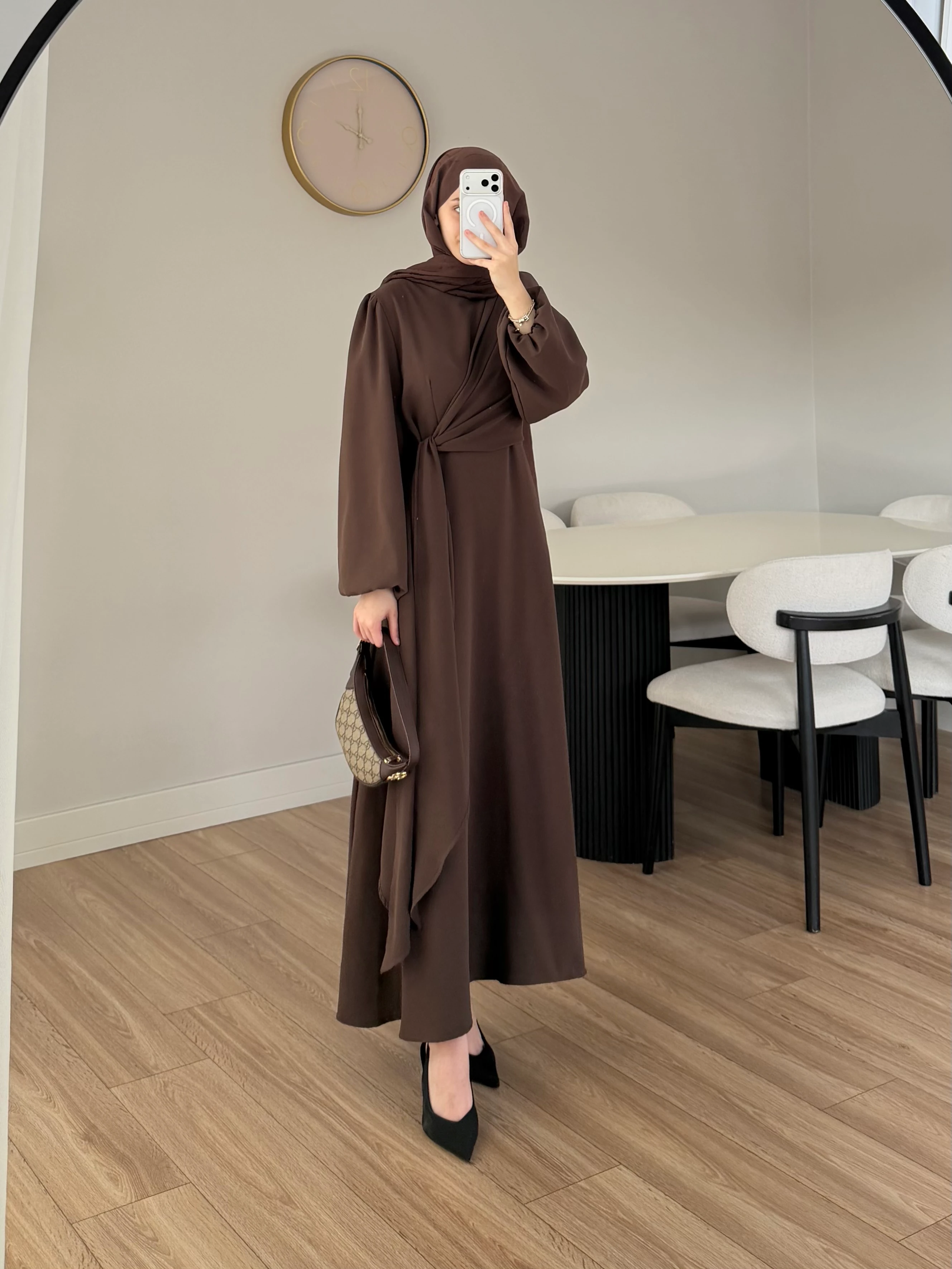 SOİNY ELBİSE KAHVE