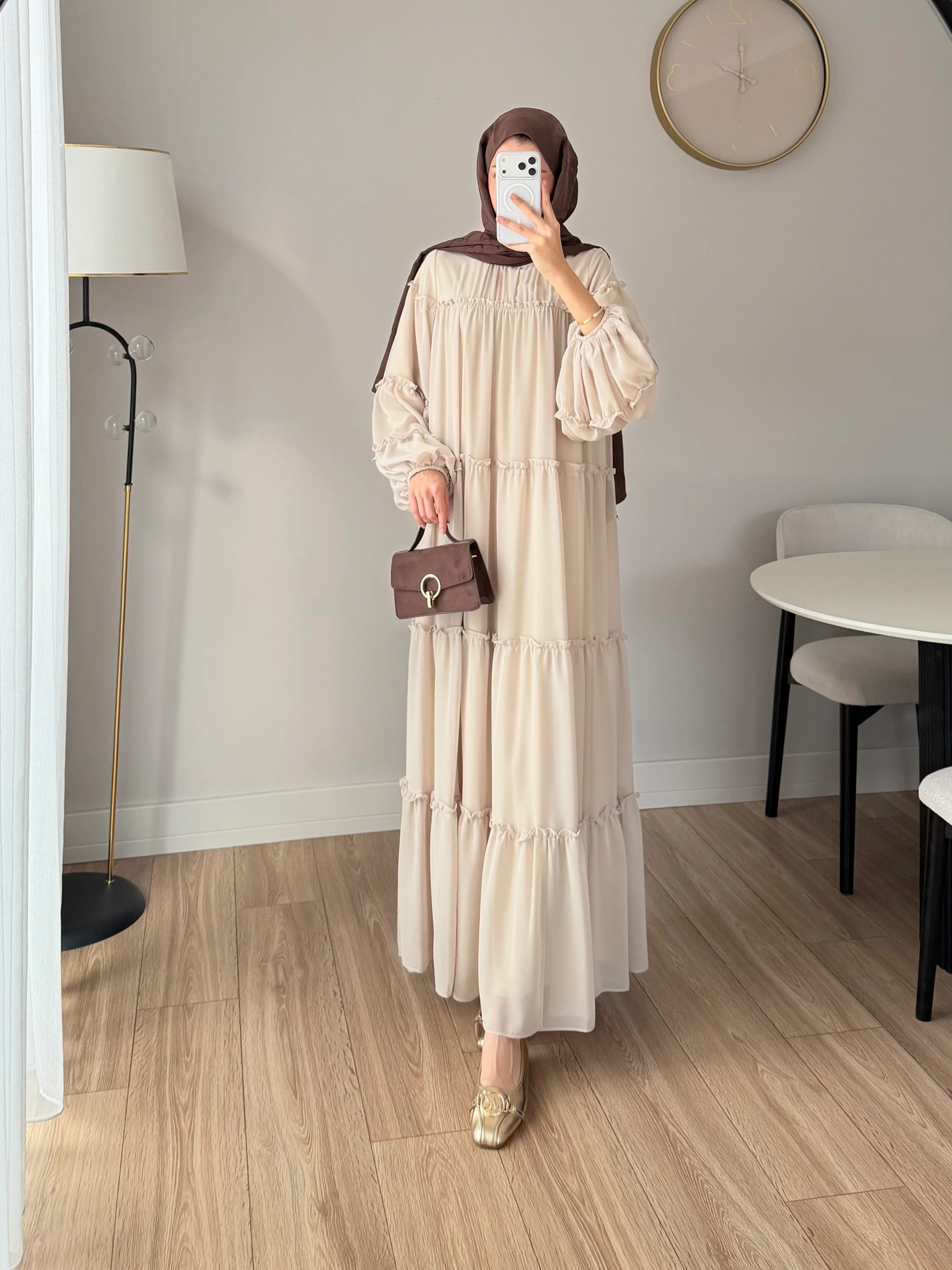 ADRİENNE ELBİSE BEJ