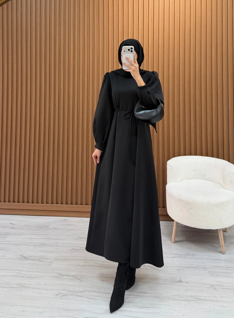 NELPY SCUBA ELBİSE SİYAH