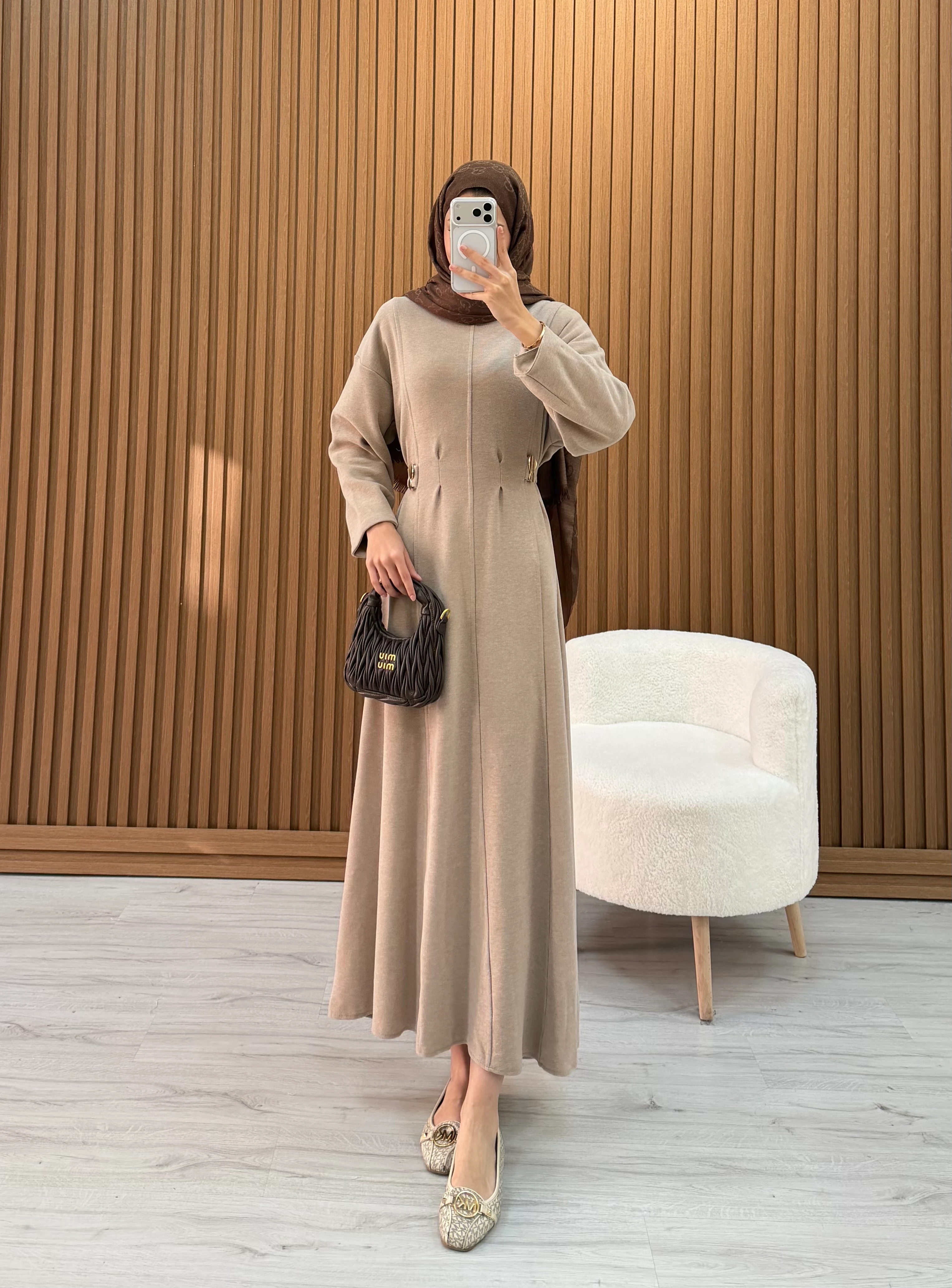 FAMİLİA ELBİSE BEJ