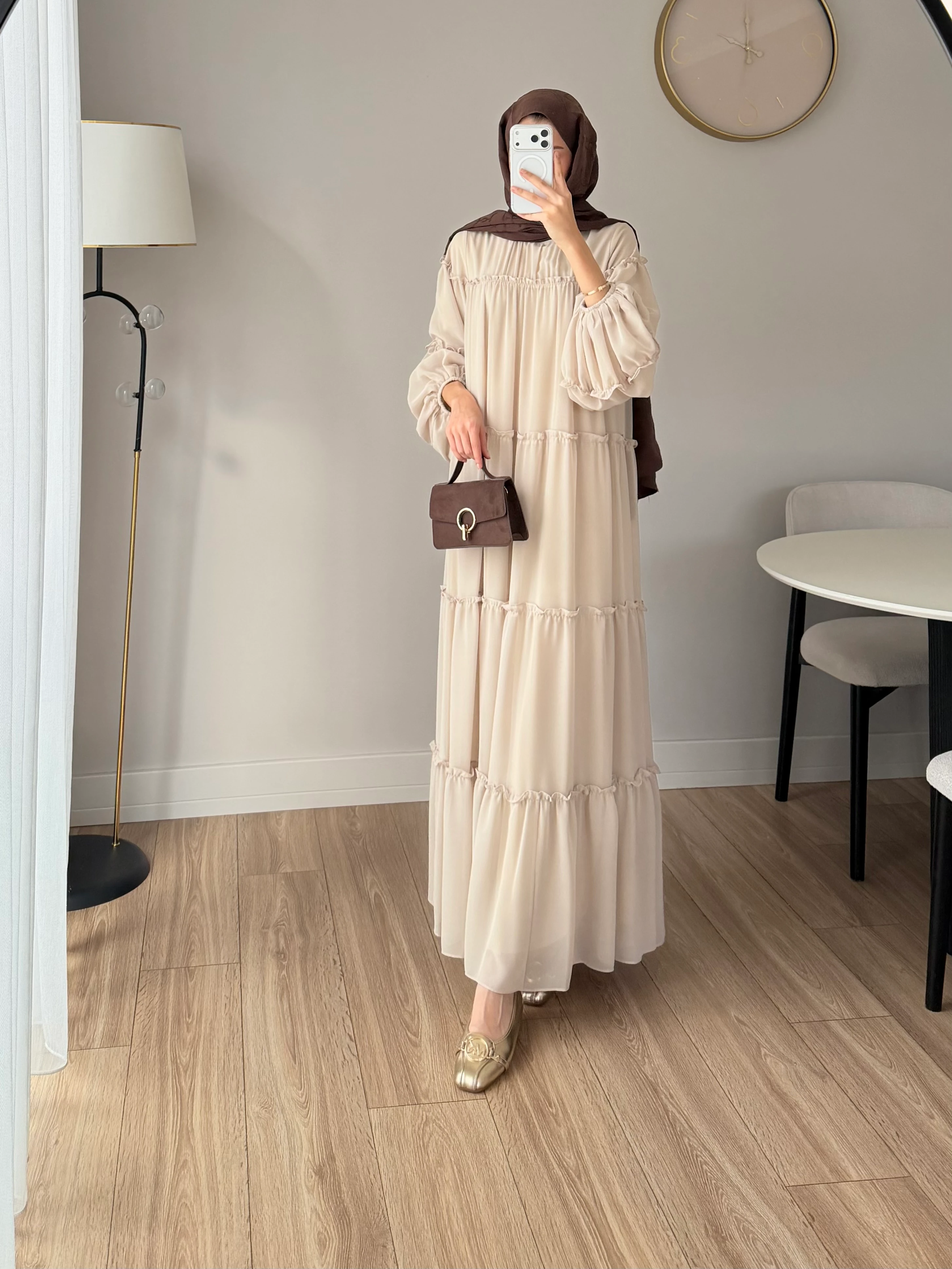 ADRİENNE ELBİSE BEJ