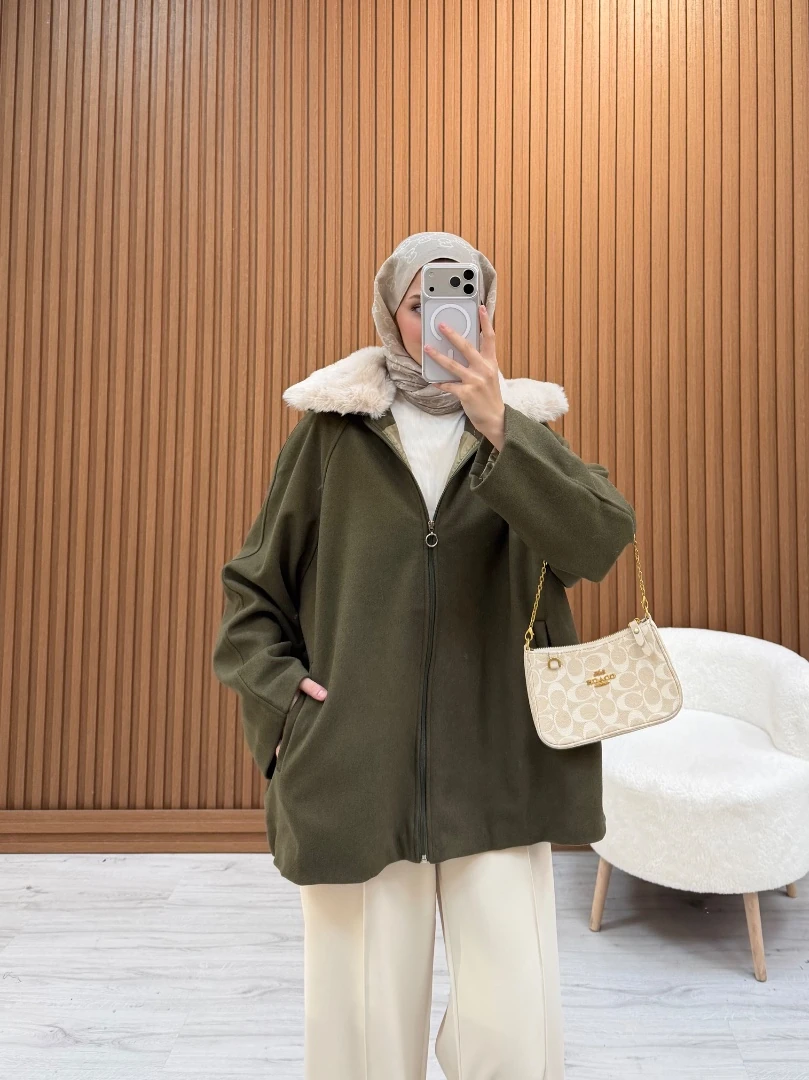 EVİLA KÜRKLÜ KABAN HAKİ