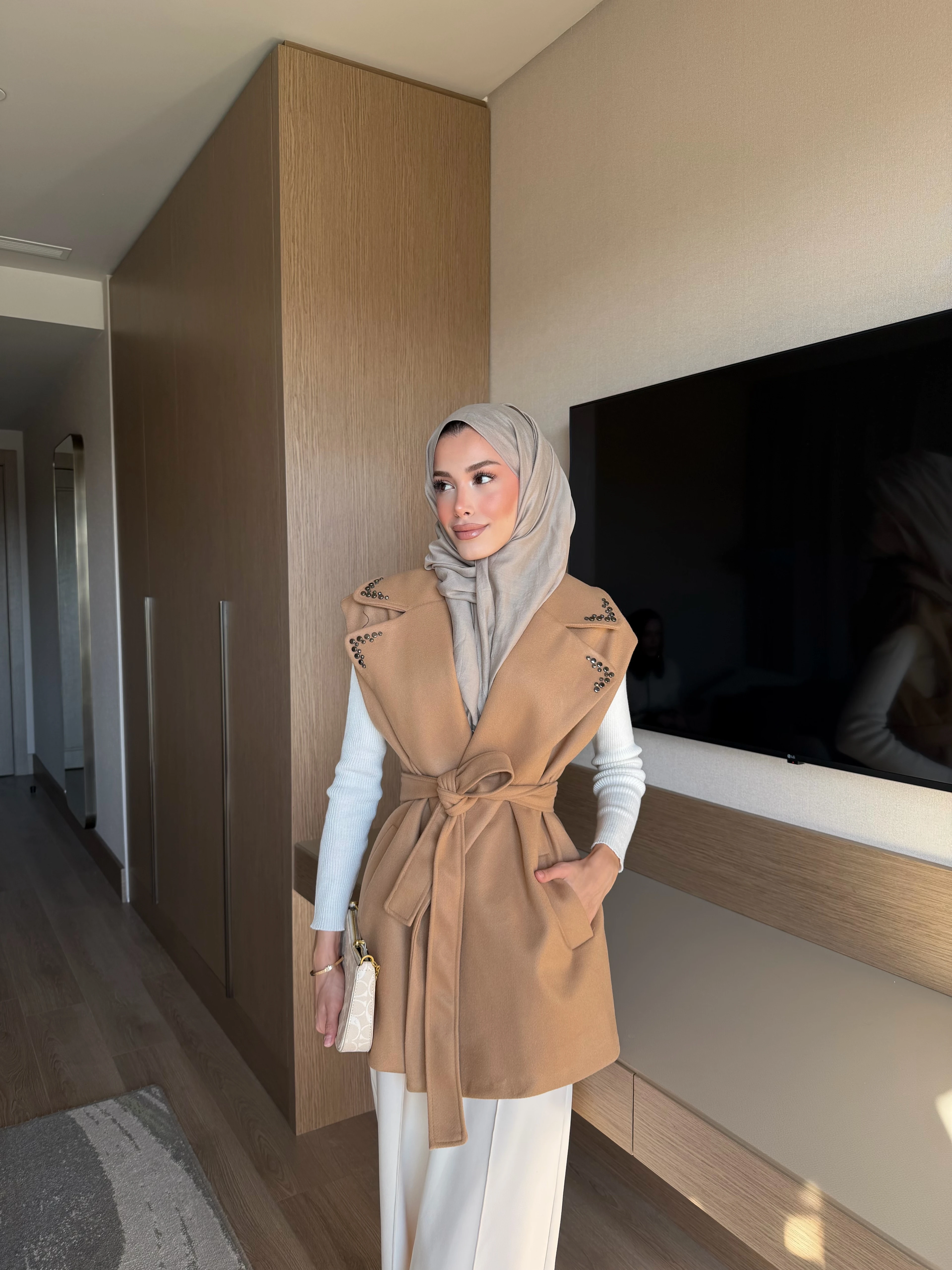 SOLLY KAŞE YELEK CAMEL