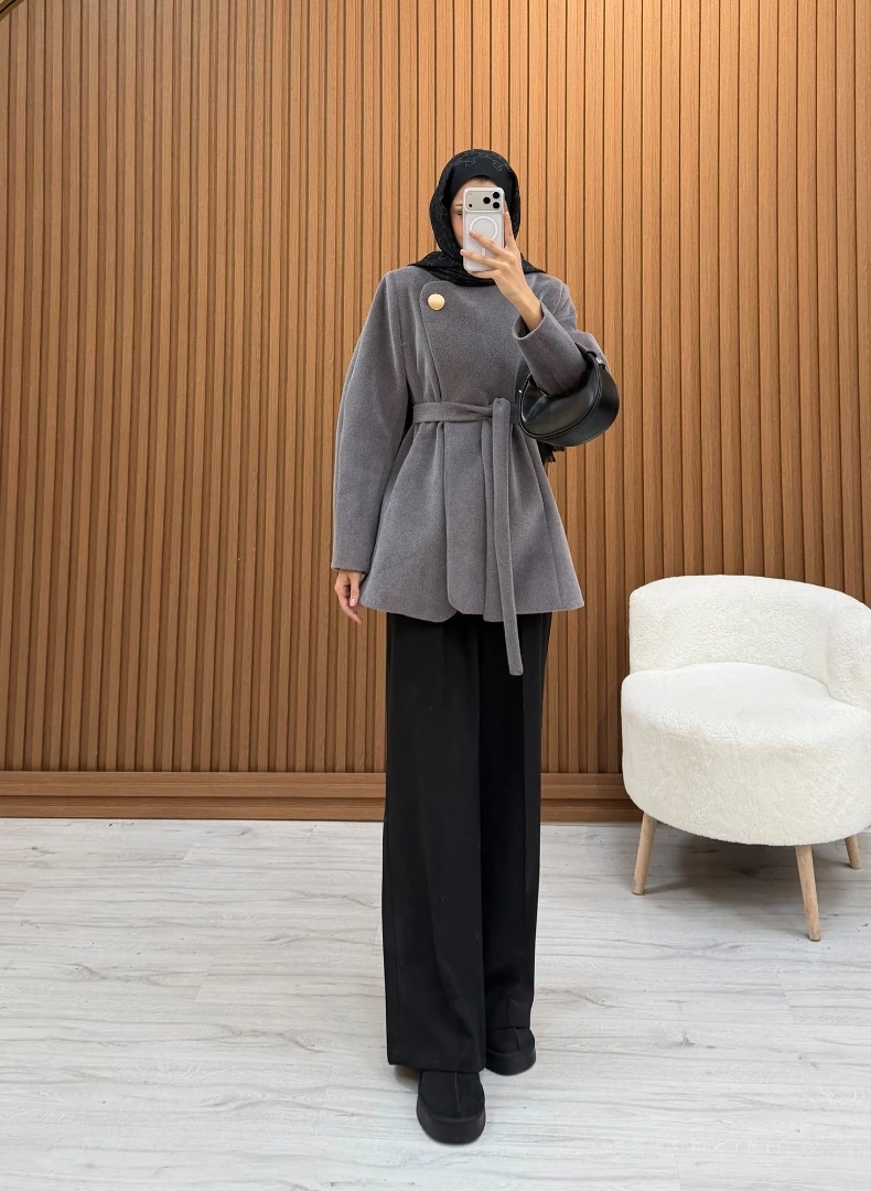 NİSHE KAŞE KABAN GRİ