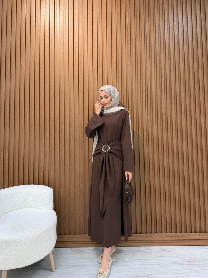 DİAMORE ELBİSE KAHVE