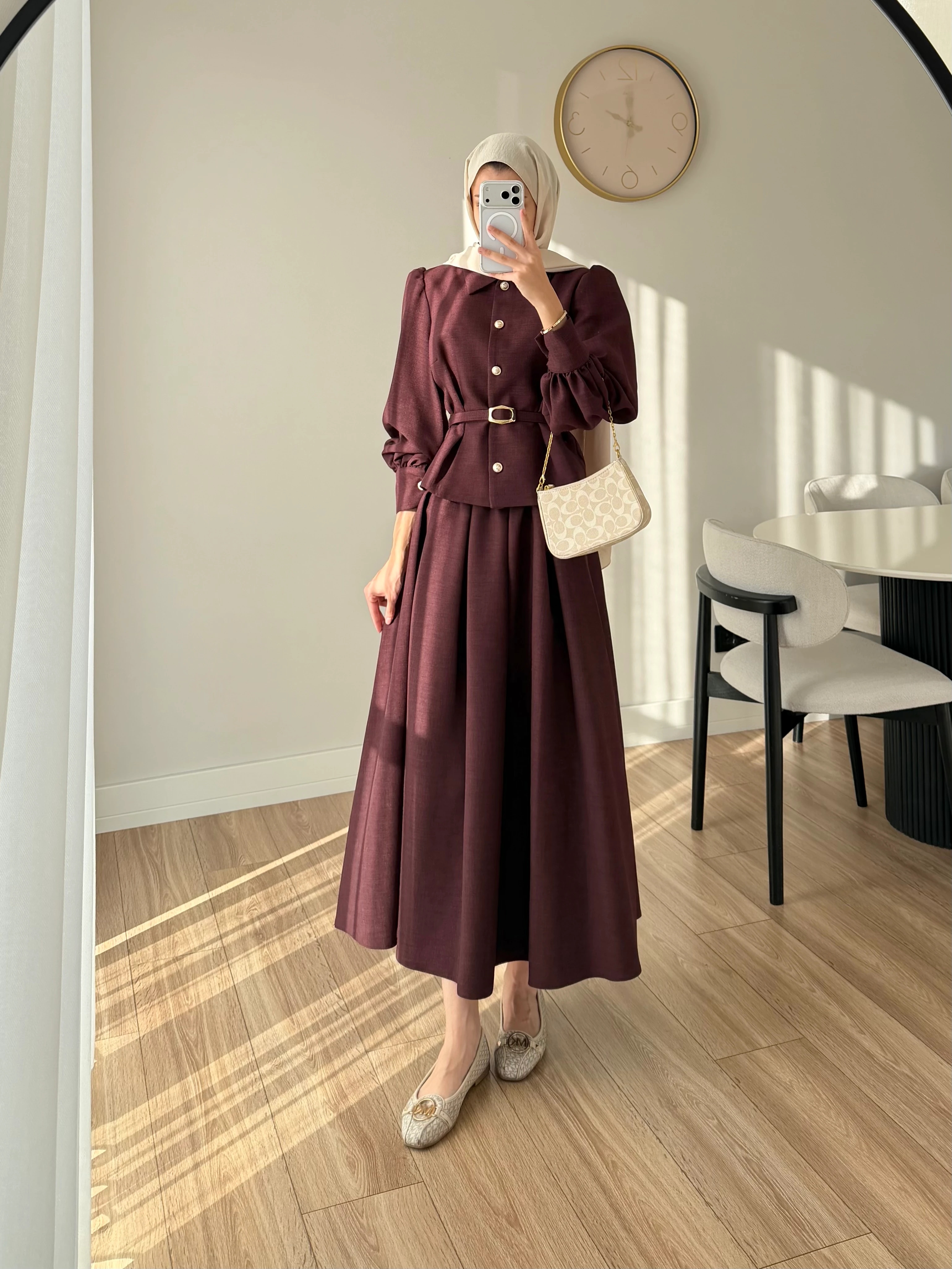 MENİSSA ETEKLİ TAKIM BORDO