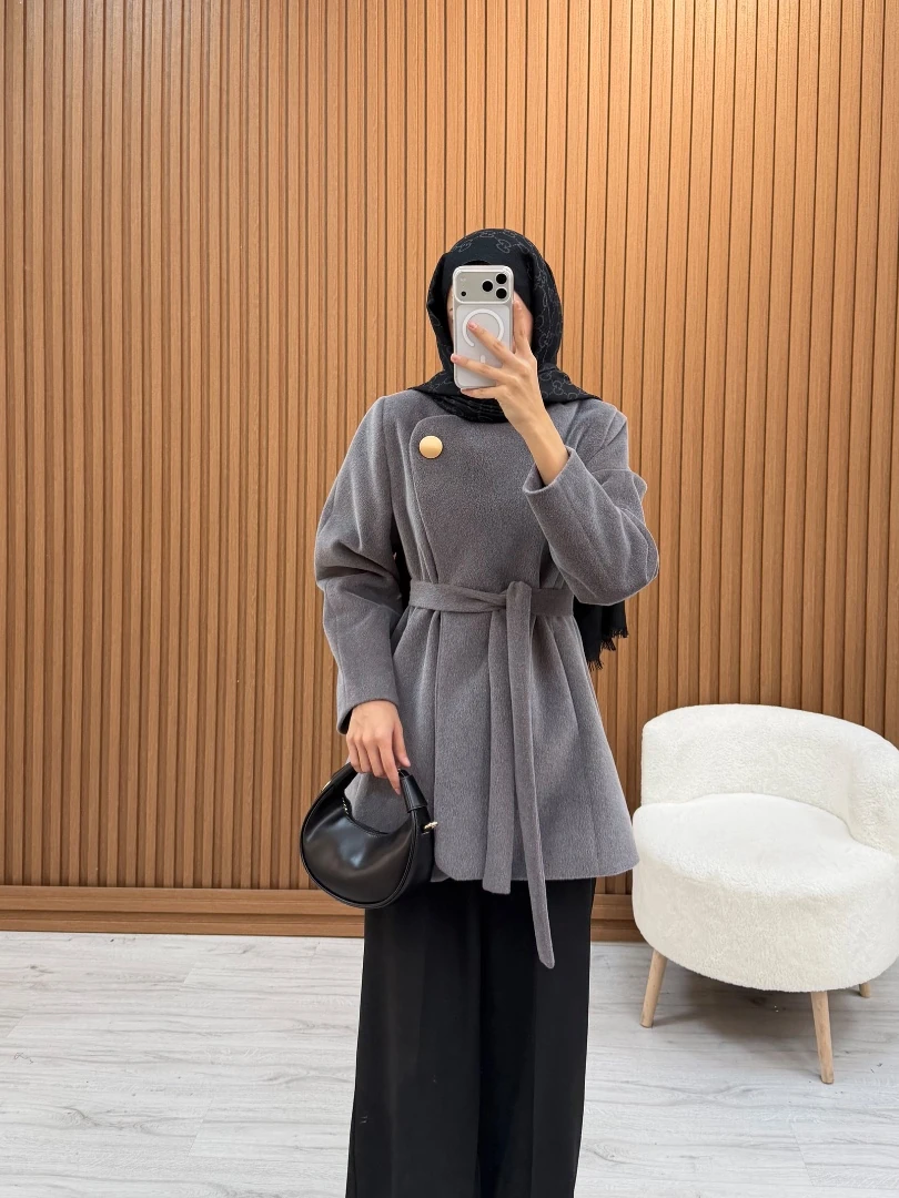 NİSHE KAŞE KABAN GRİ