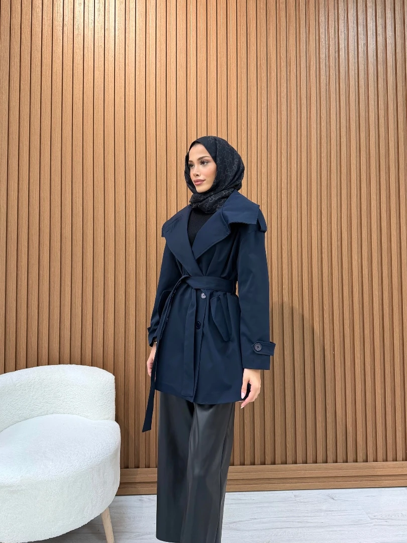 FOOP TRENÇKOT LACİVERT