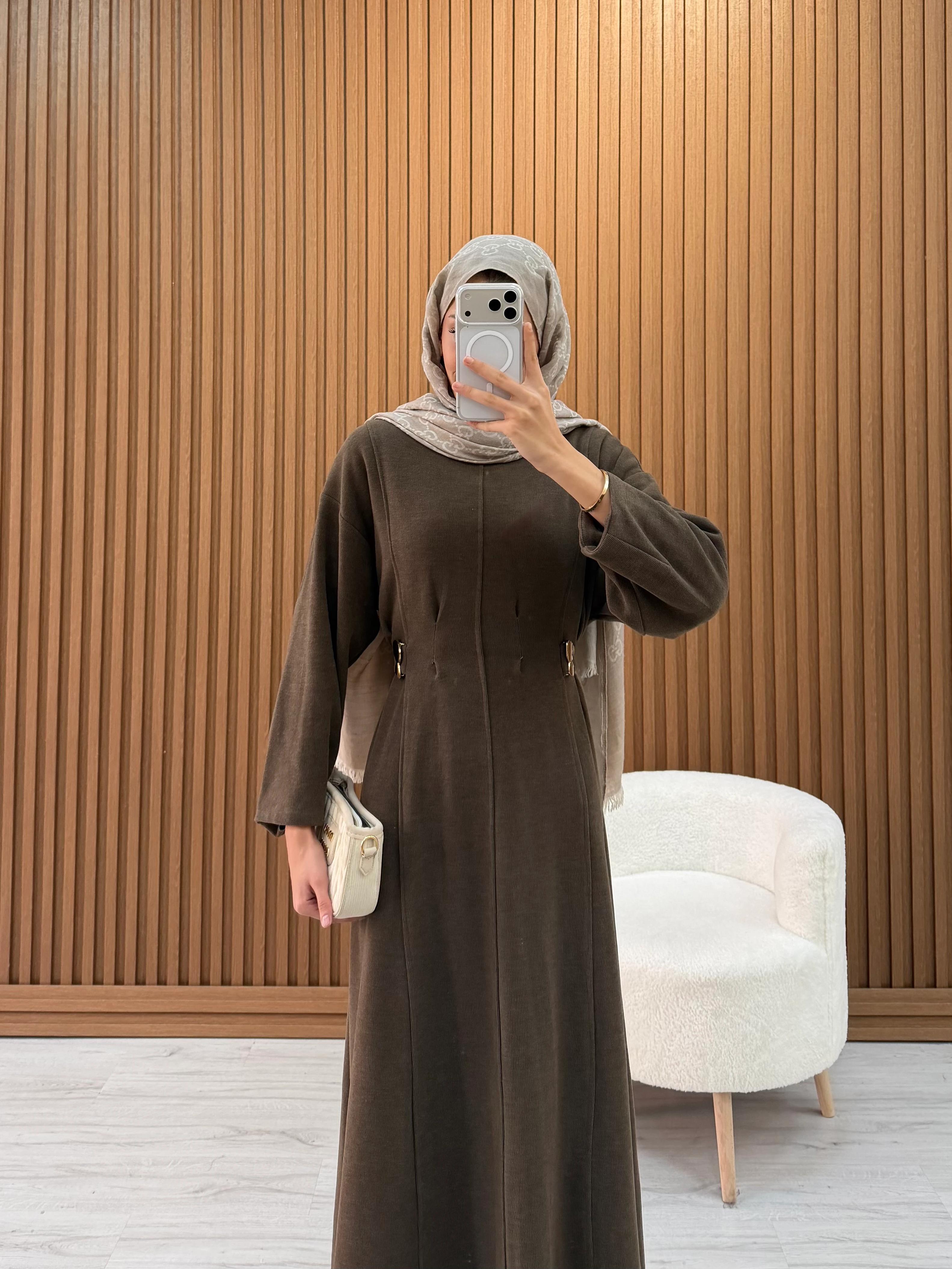 FAMİLİA ELBİSE KAHVE