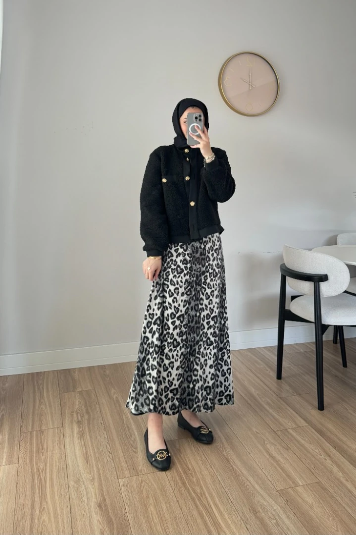 LEOPAR ETEK SİYAH-BEYAZ