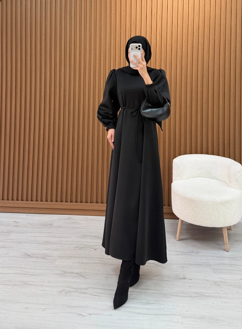 NELPY SCUBA ELBİSE SİYAH