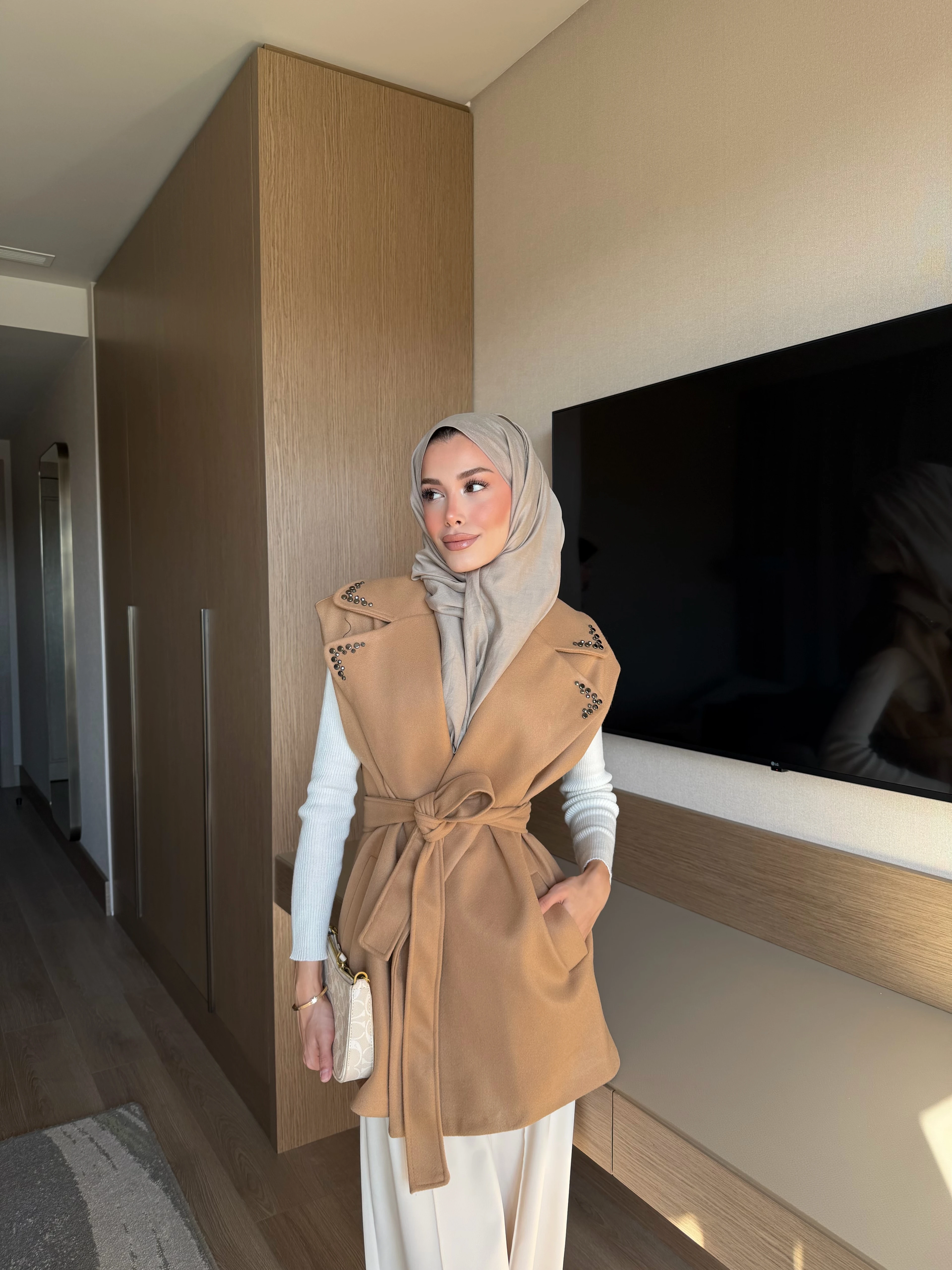 SOLLY KAŞE YELEK CAMEL